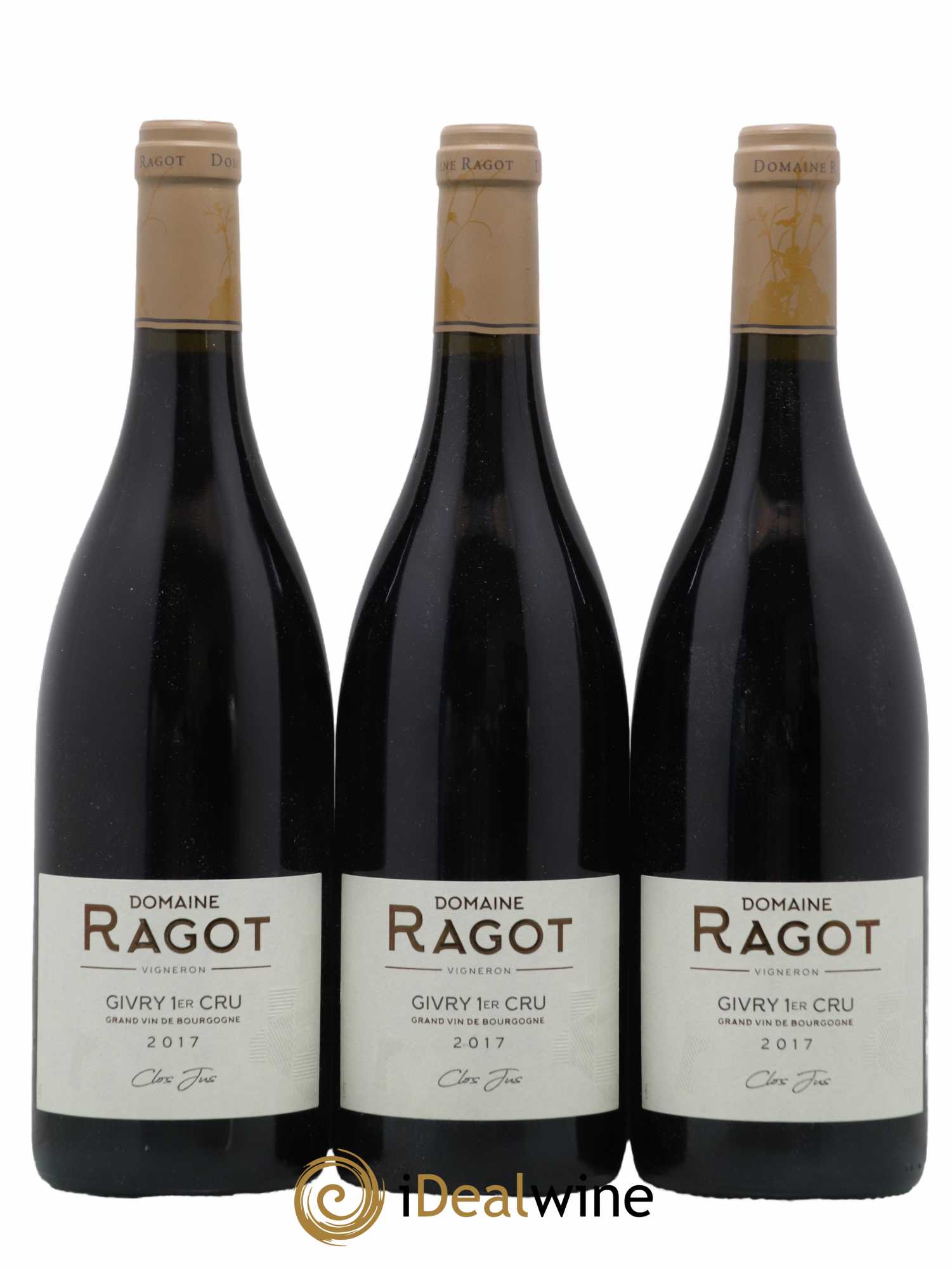 Givry 1er Cru Clos Jus Ragot (Domaine) (sans prix de réserve) 2017 - Lot de 3 bouteilles - 0
