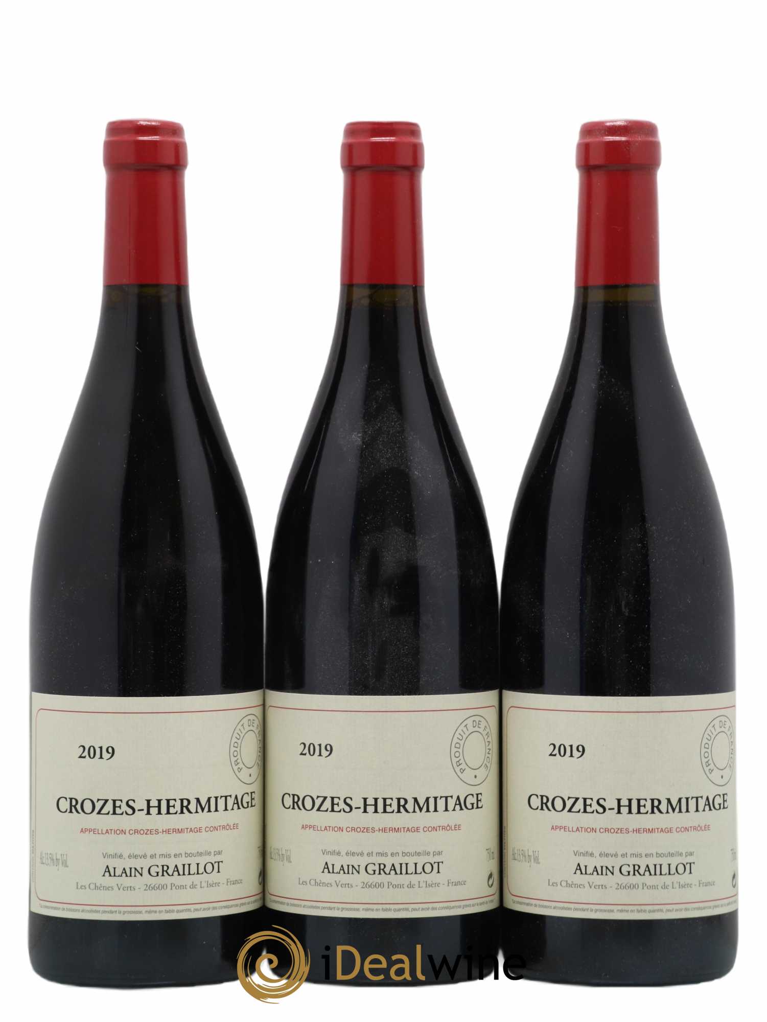 Crozes-Hermitage Domaine Graillot (sans prix de réserve) 2019 - Lot de 3 bouteilles - 0