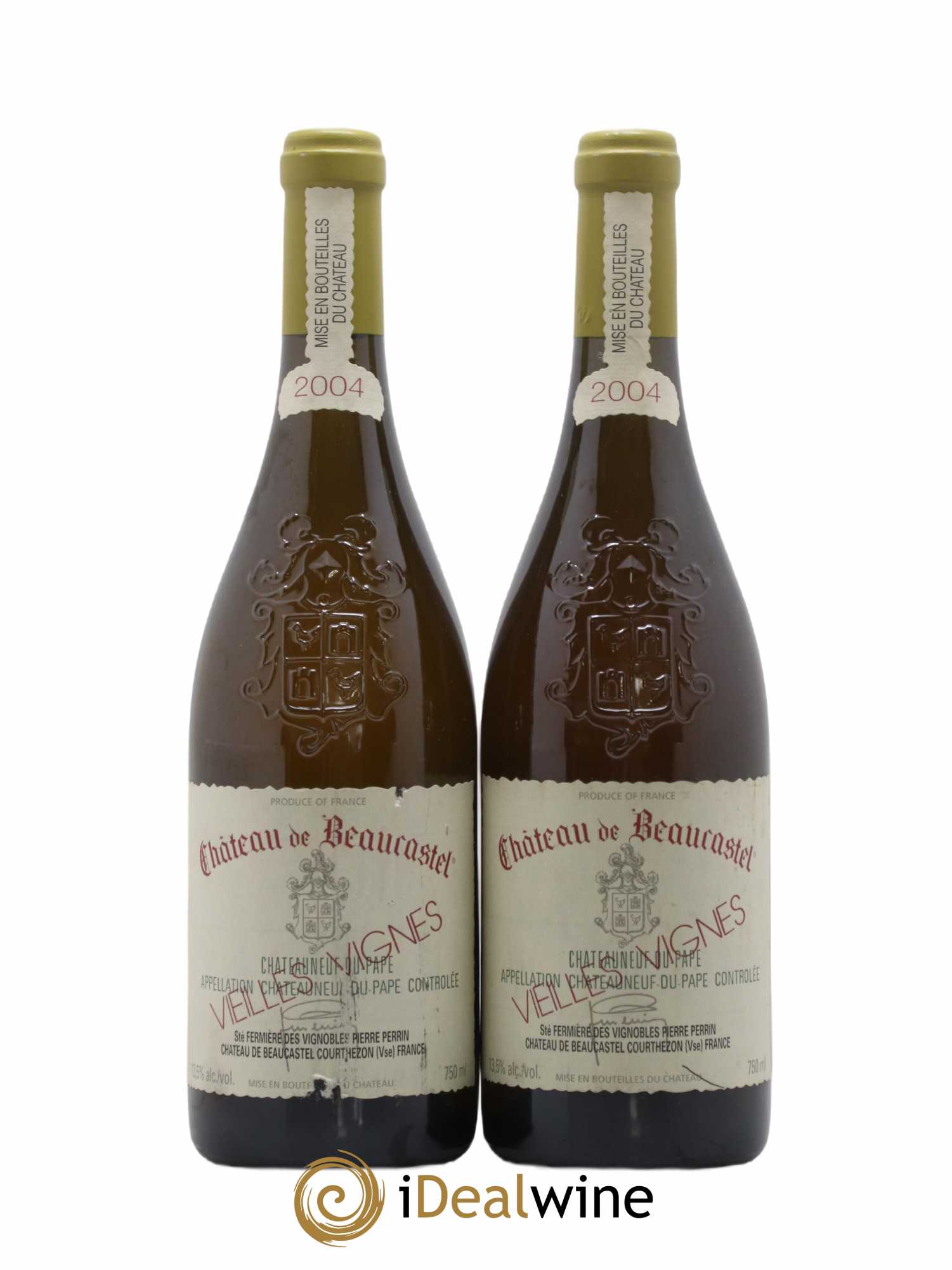 Châteauneuf-du-Pape Château de Beaucastel Vieilles vignes Roussanne Famille Perrin 2004 - Lot de 2 bouteilles - 0