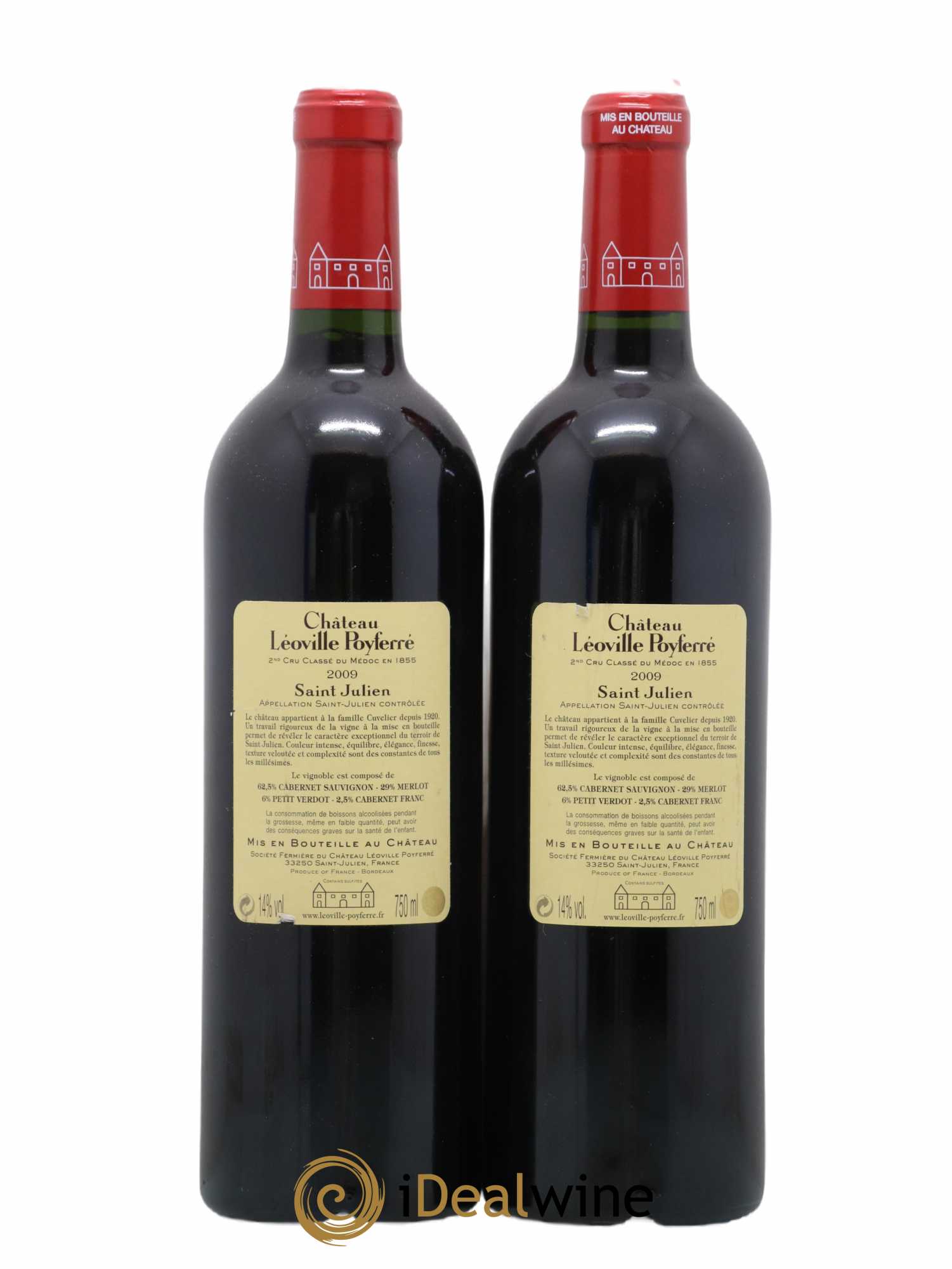Château Léoville Poyferré 2ème Grand Cru Classé 2009 - Lot de 2 bouteilles - 1