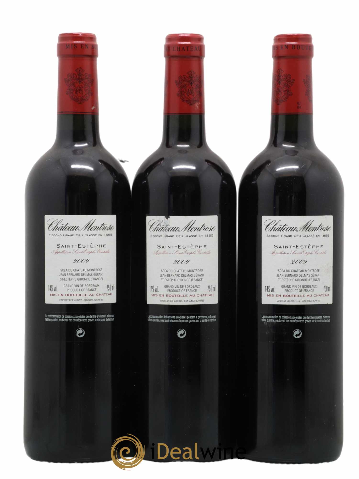 Château Montrose 2ème Grand Cru Classé 2009 - Lot de 3 bouteilles - 1