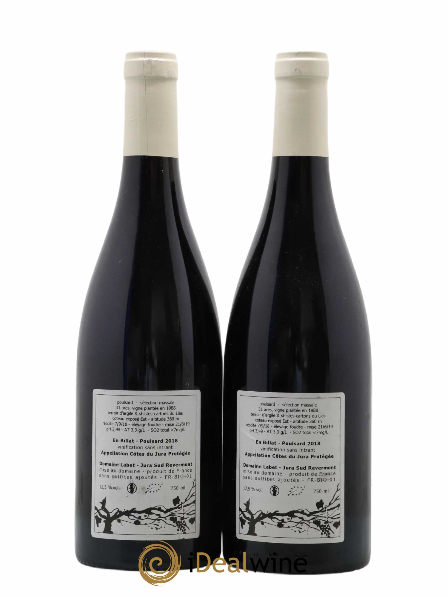 Côtes du Jura Poulsard En Billat Romain - Julien - Charline Labet 2018 - Lot de 2 bouteilles - 1