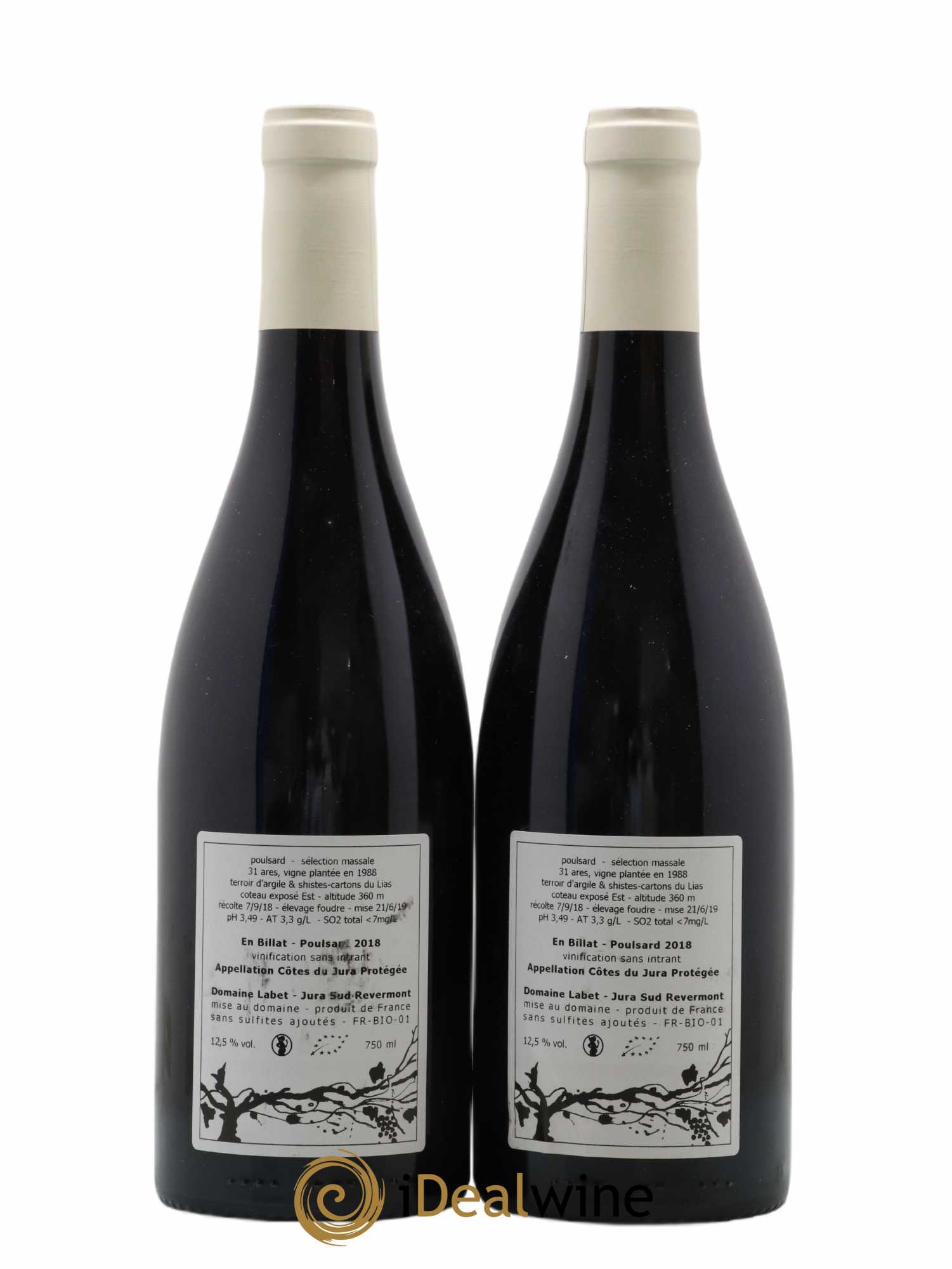Côtes du Jura Poulsard En Billat Romain - Julien  - Charline Labet 2018 - Lot de 2 bouteilles - 1