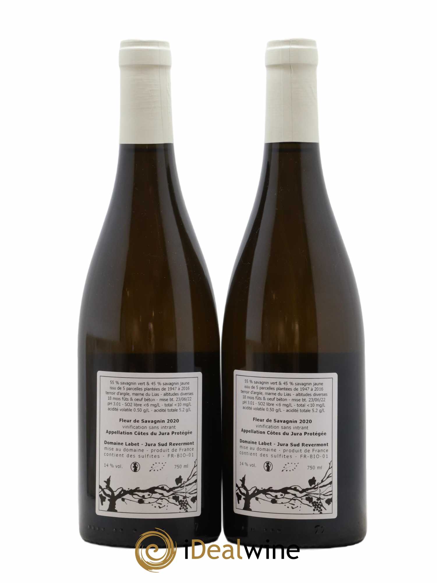 Côtes du Jura Fleur de Savagnin Romain - Julien - Charline Labet 2020 - Lot de 2 bouteilles - 1