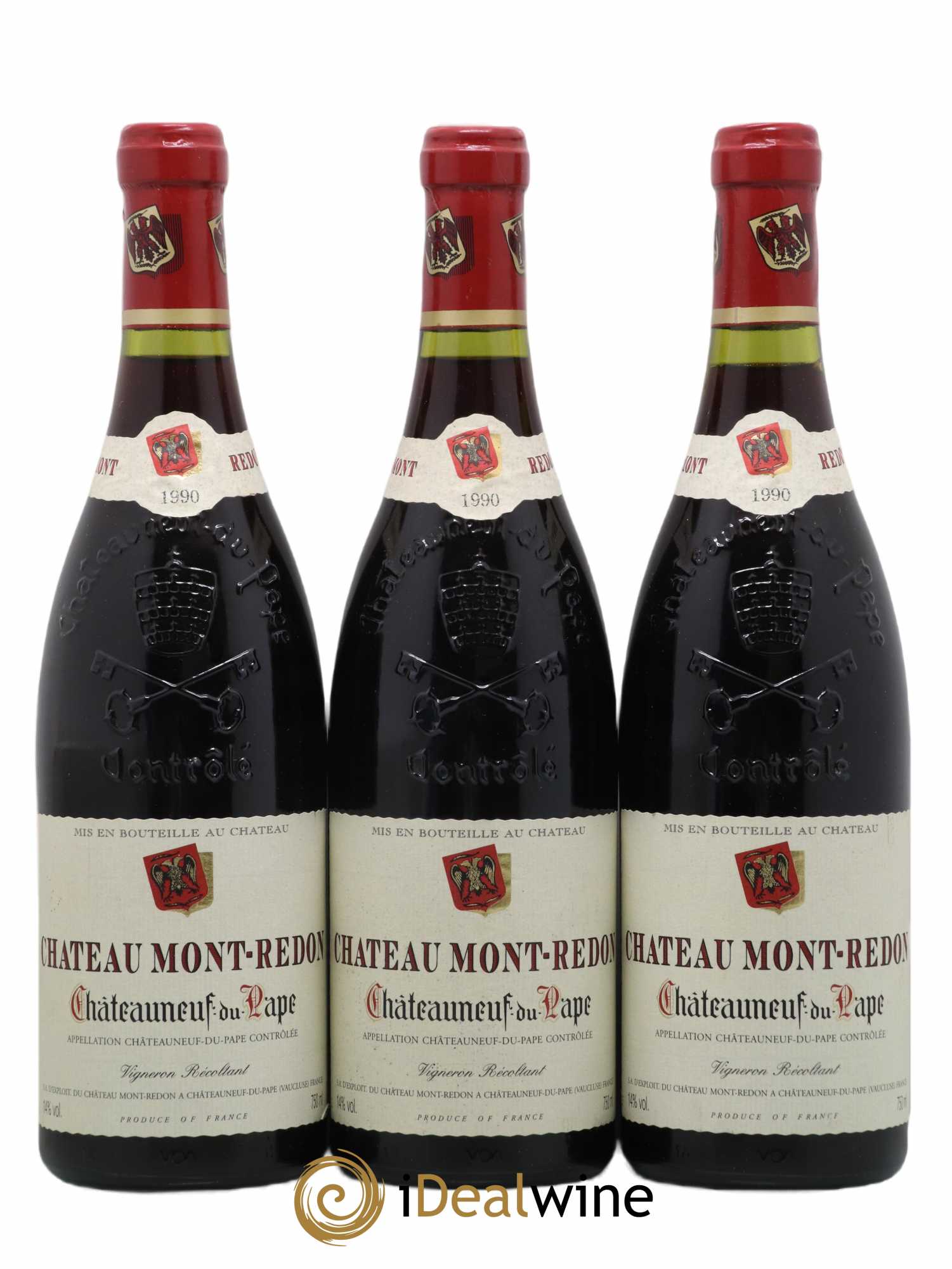 Châteauneuf-du-Pape Château Mont-Redon Famille Abeille-Fabre 1990 - Lot de 3 bouteilles - 0