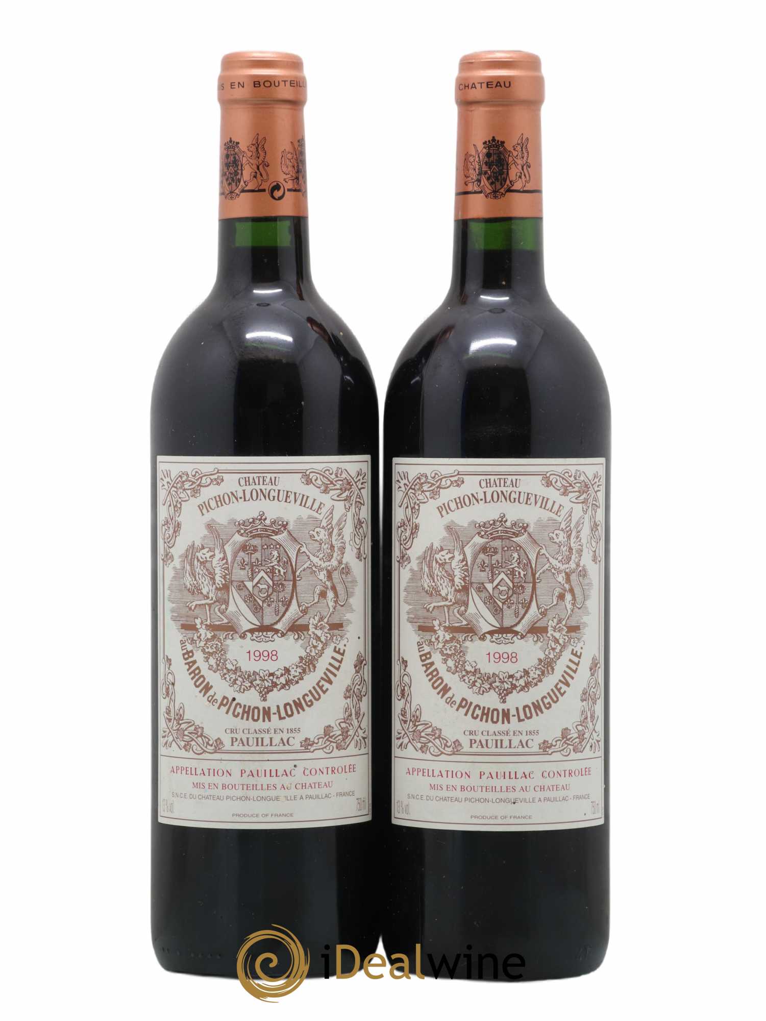 Pichon Longueville Baron 2ème Grand Cru Classé 1998 - Lot of 2 bottles - 0