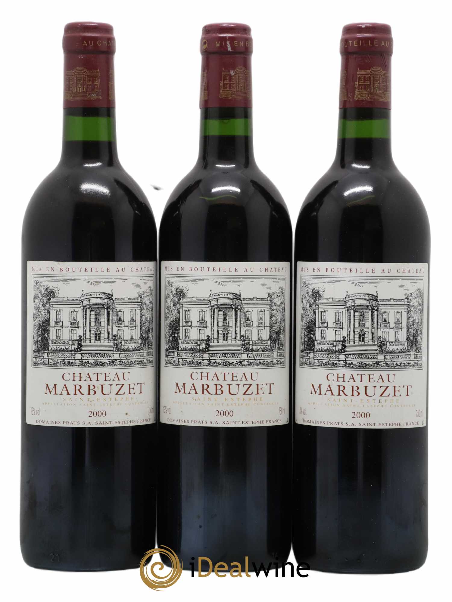 Saint-Estèphe Château Marbuzet 2000 - Lot of 3 bottles - 0