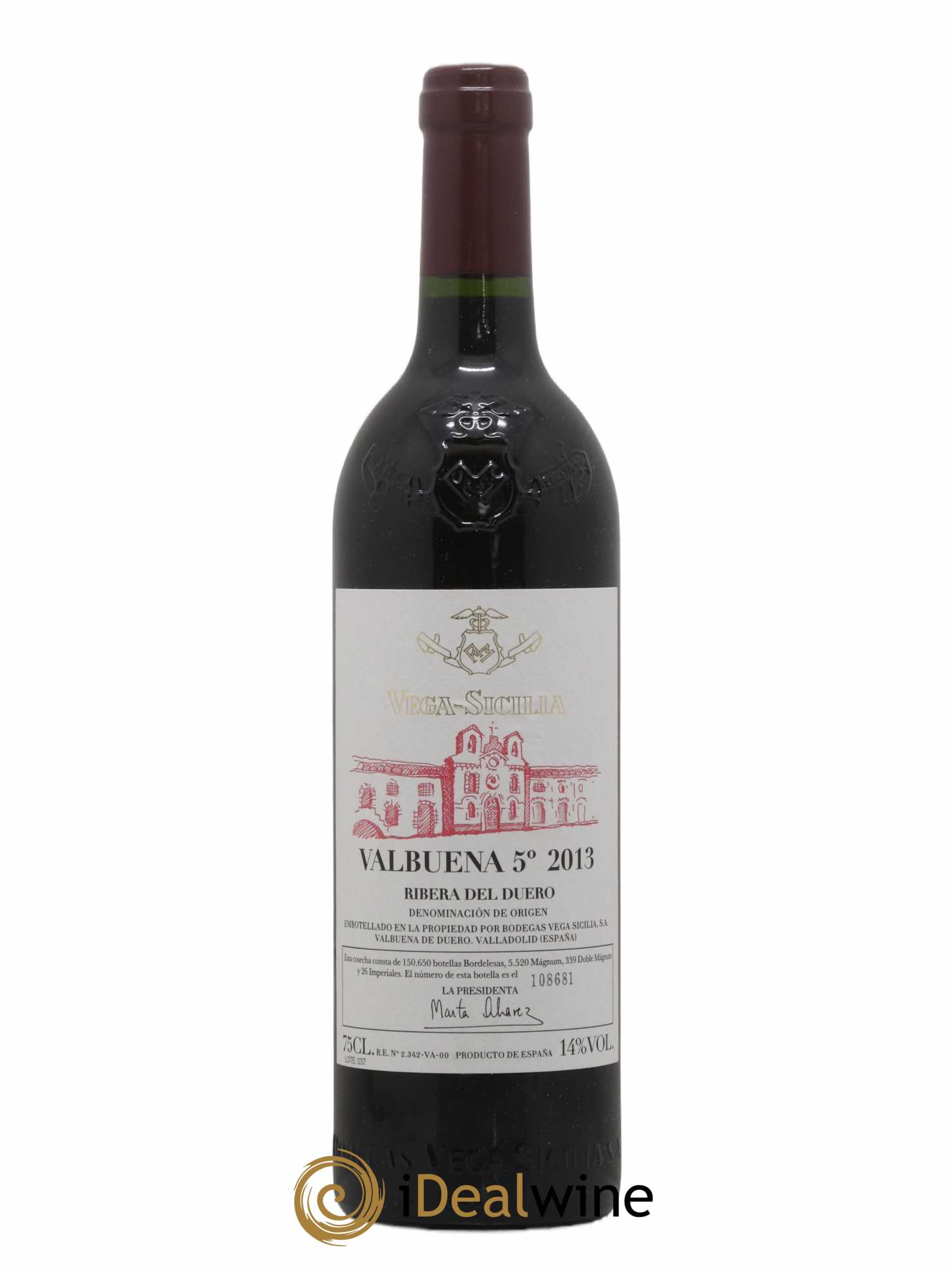 Ribera Del Duero DO Vega Sicilia Valbuena 5 ano Famille Alvarez 2013 - Lot de 1 bouteille - 0