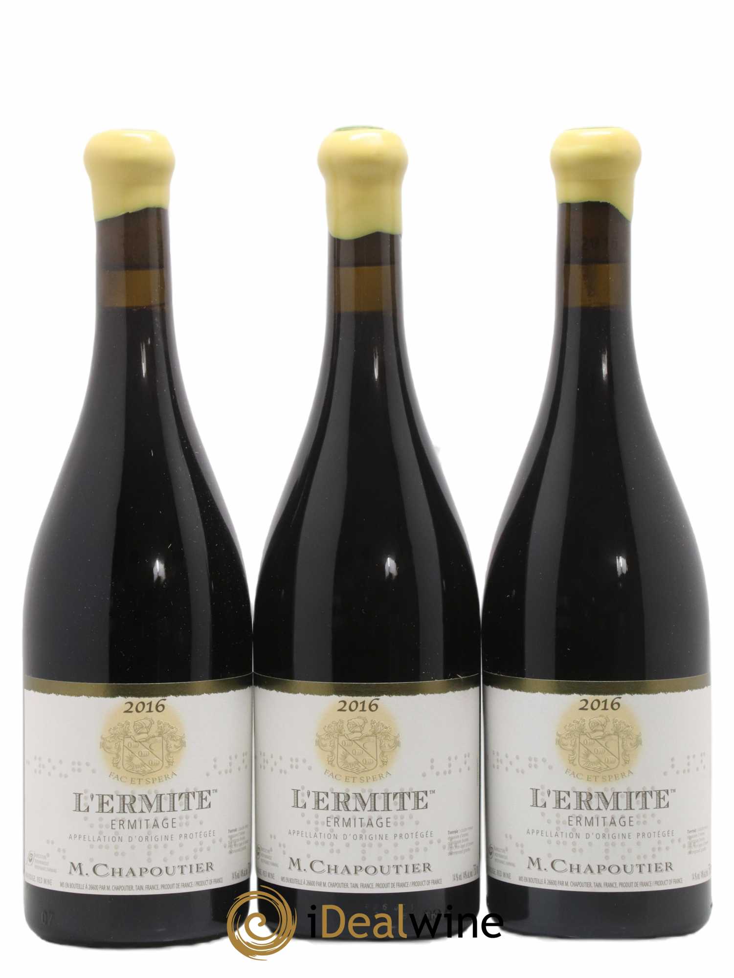 Hermitage Ermitage l'Ermite Chapoutier 2016 - Lot of 3 bottles - 0