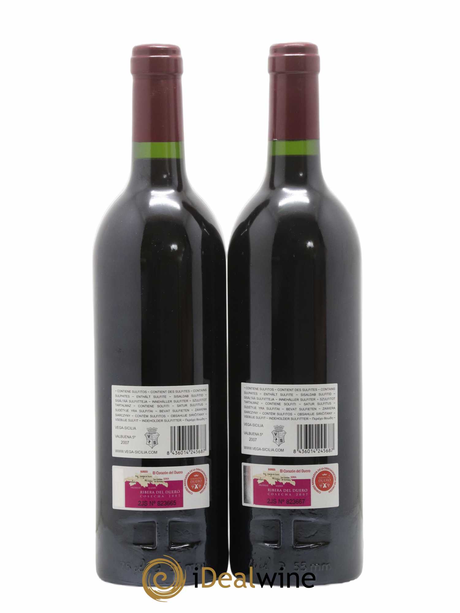 Ribera Del Duero DO Vega Sicilia Valbuena 5 ano Famille Alvarez 2007 - Lot de 2 bouteilles - 1