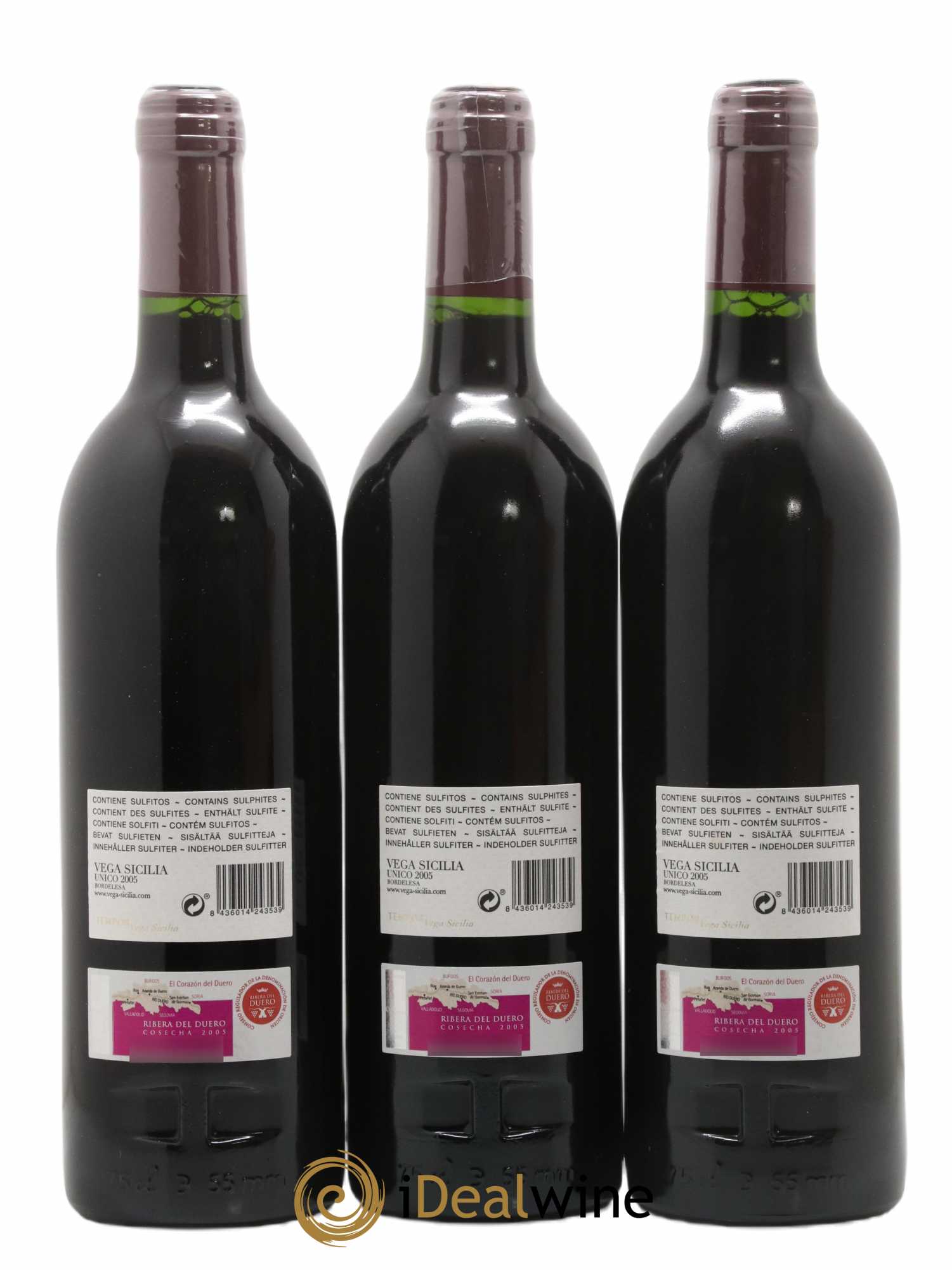 Ribera Del Duero DO Vega Sicilia Unico Famille Alvarez 2005 - Lot of 3 bottles - 1