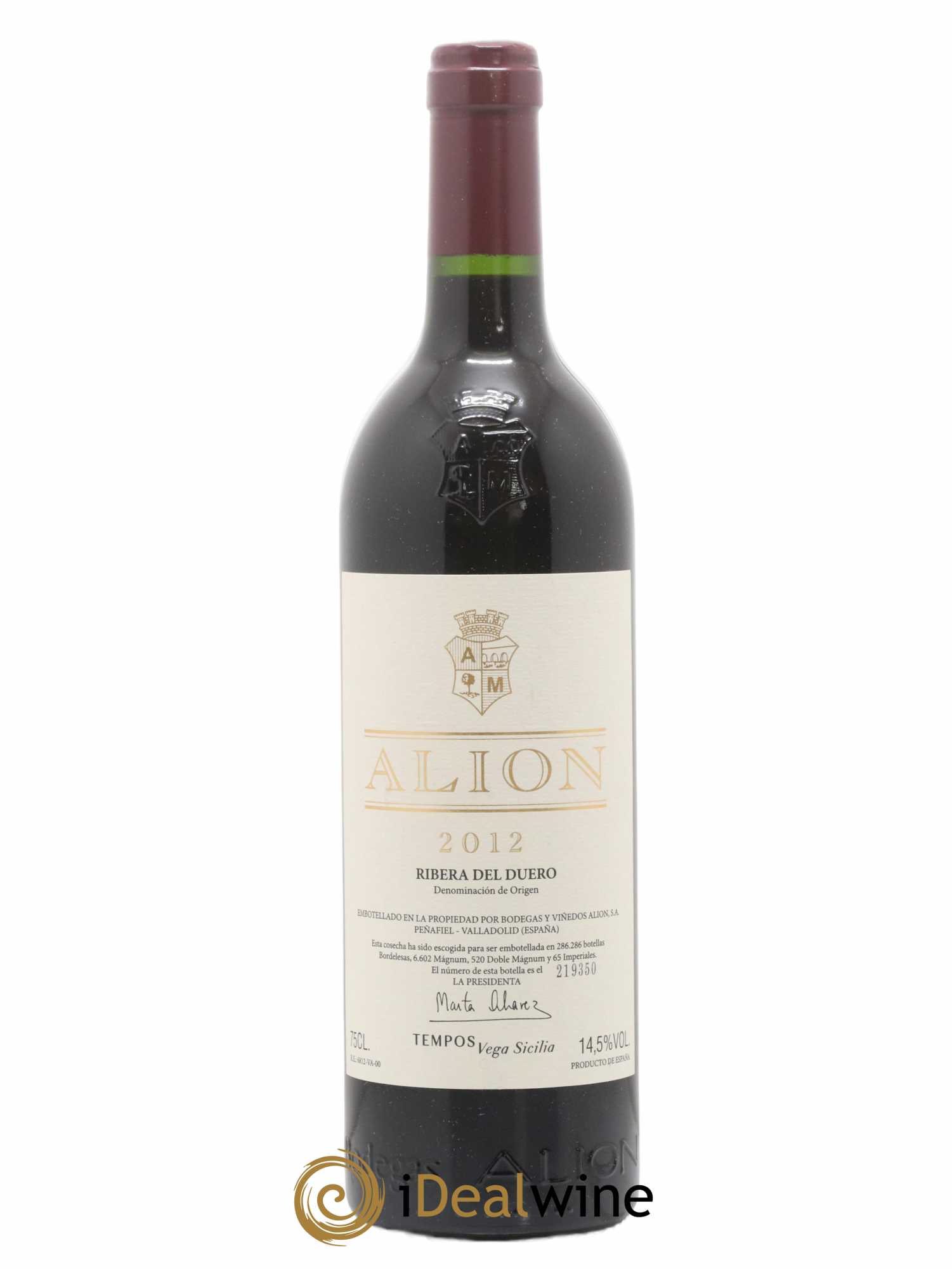 Ribera Del Duero DO Vega Sicilia Alion Famille Alvarez 2012 - Lot de 1 bouteille - 0