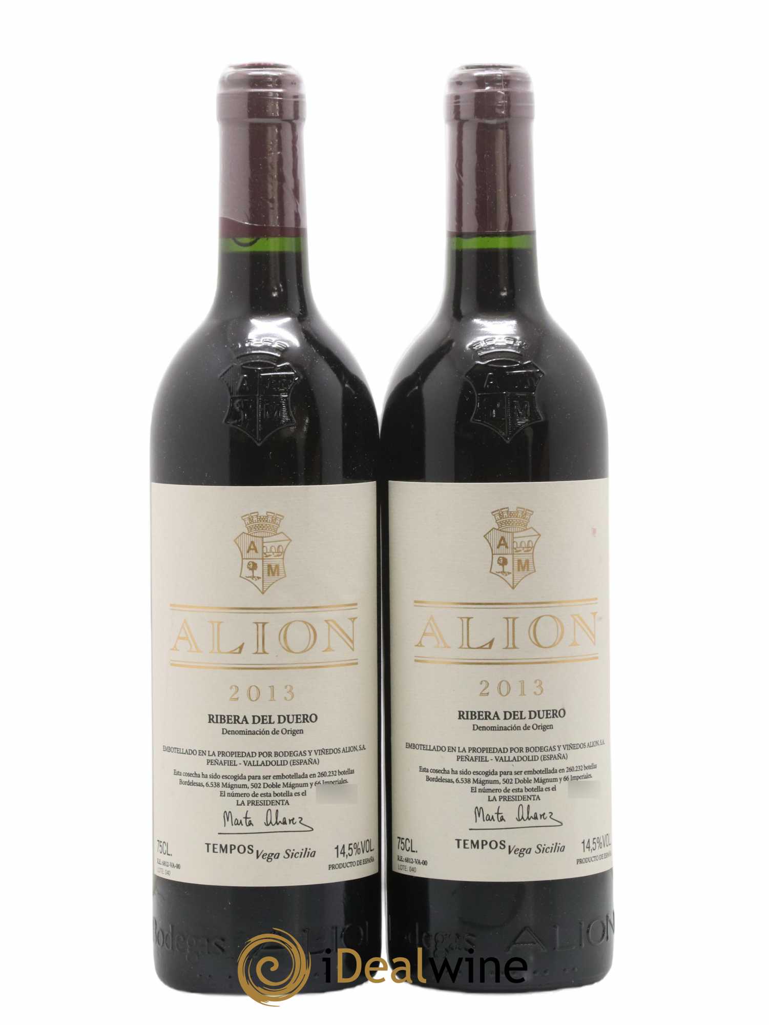 Ribera Del Duero DO Vega Sicilia Alion Famille Alvarez 2013 - Lot de 2 bouteilles - 0