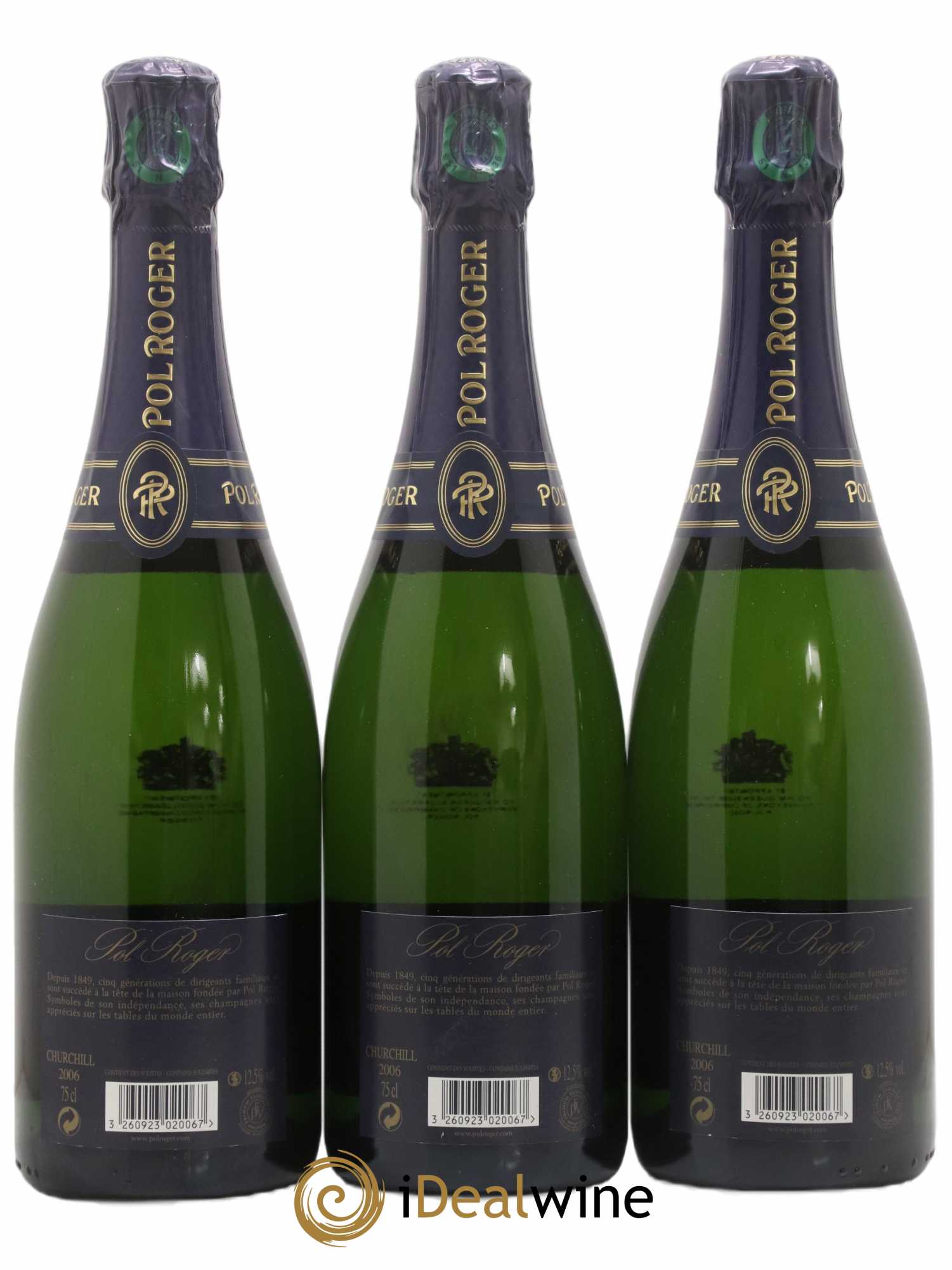 Cuvée Winston Churchill Pol Roger 2006 - Lot de 3 bouteilles - 1