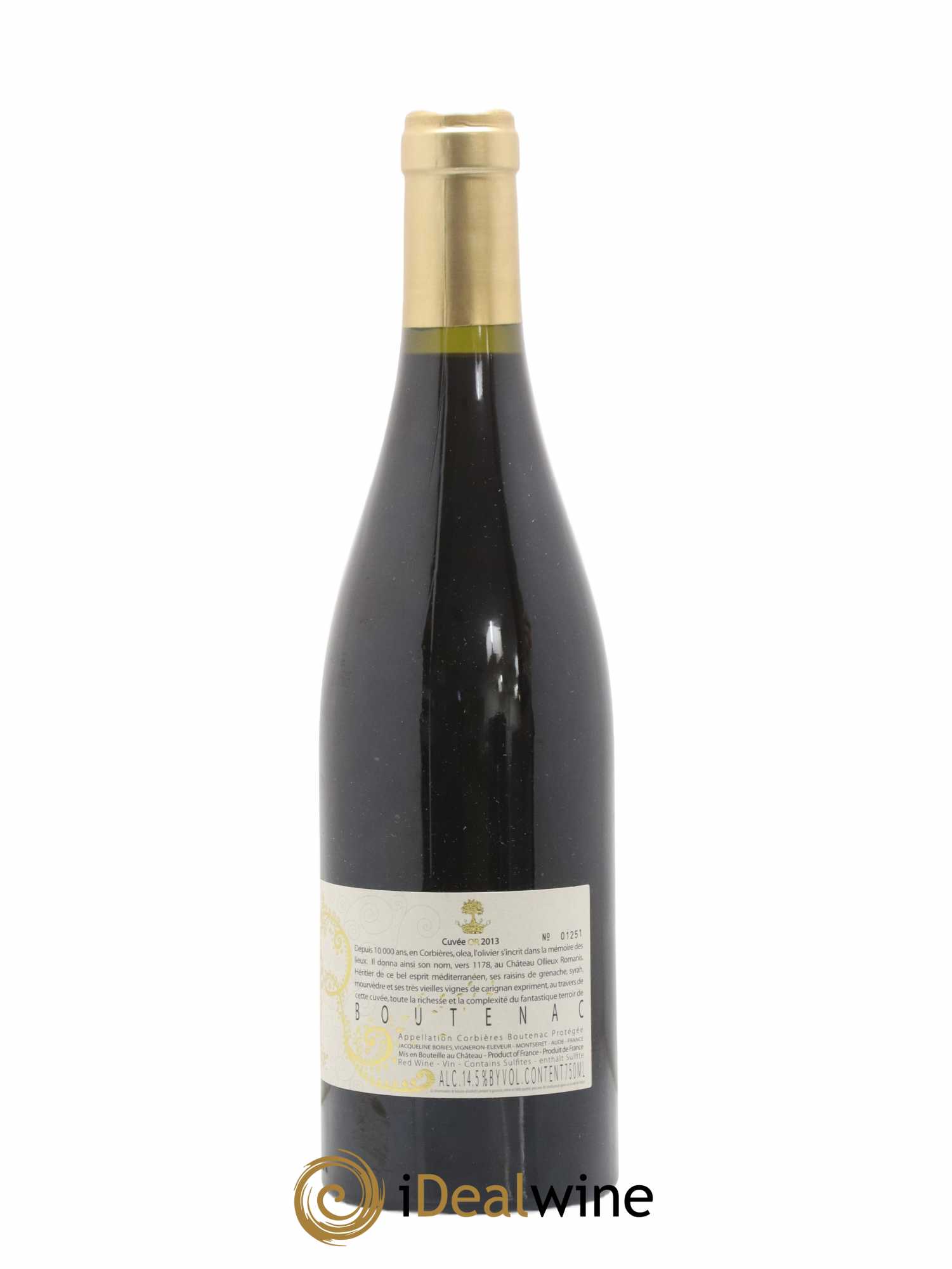 Corbières Boutenac Cuvée Or Ollieux Romanis 2013 - Lot of 1 bottle - 1