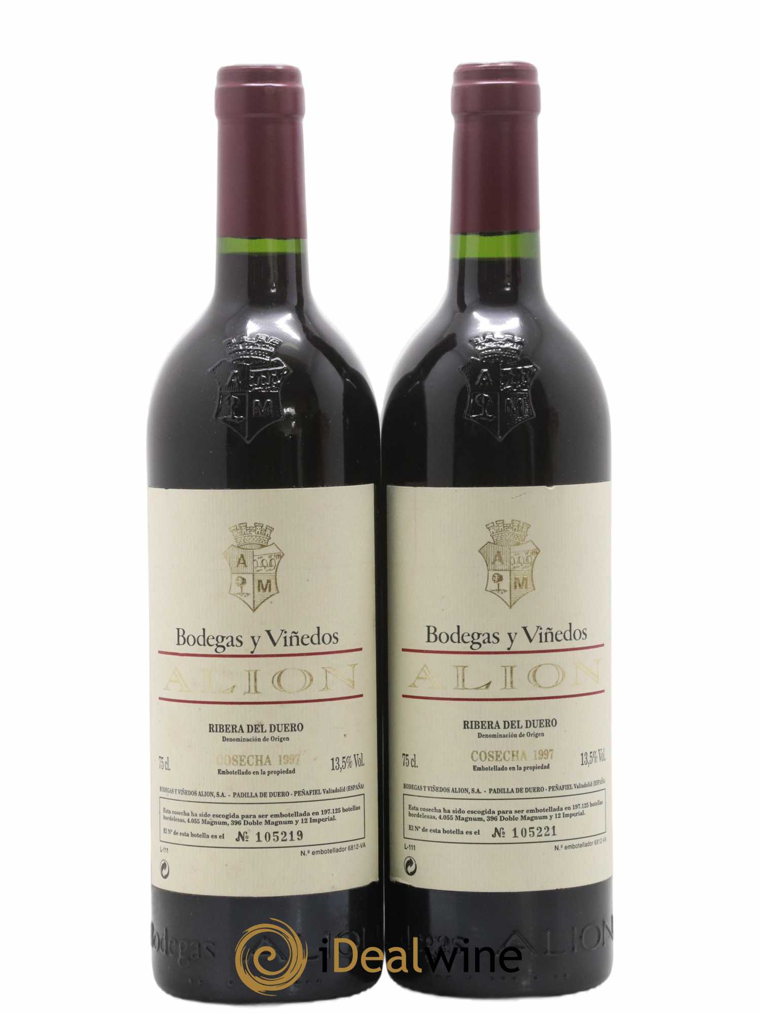 Ribera Del Duero DO Vega Sicilia Alion Famille Alvarez 1997 - Lot de 2 bouteilles - 0