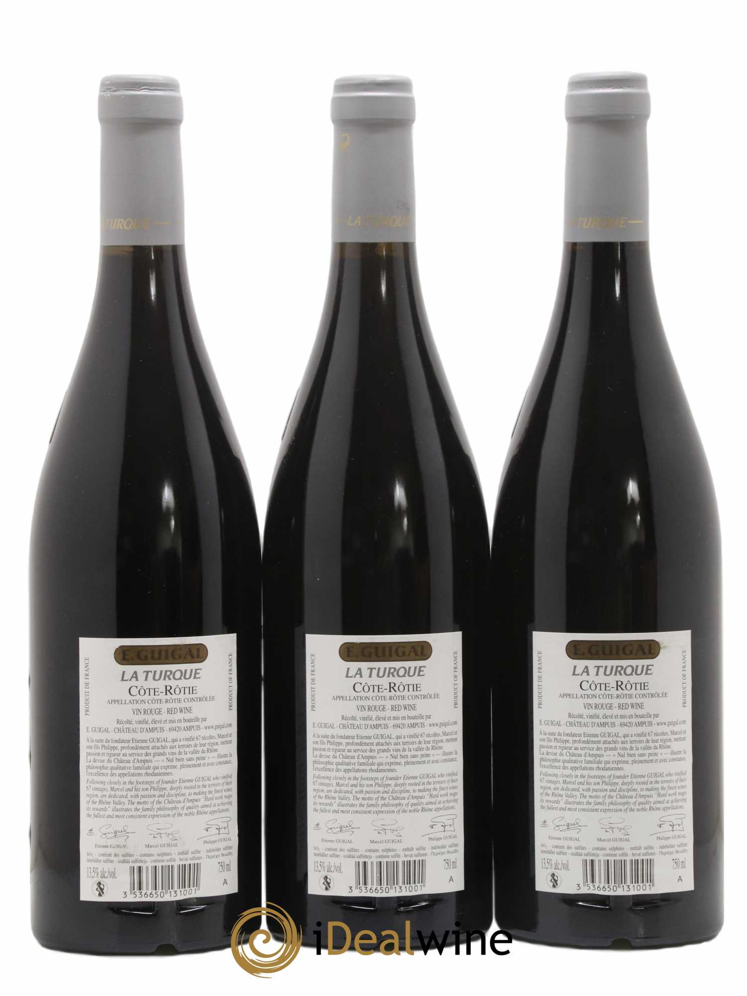 Côte-Rôtie La Turque Guigal 2013 - Lot of 3 bottles - 1