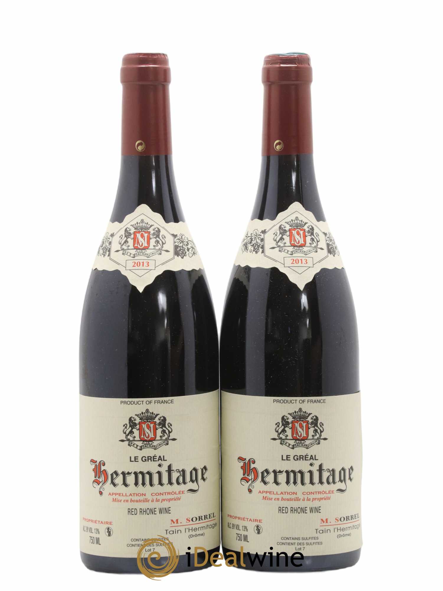Hermitage Le Gréal Marc Sorrel 2013 - Lot de 2 bouteilles - 0