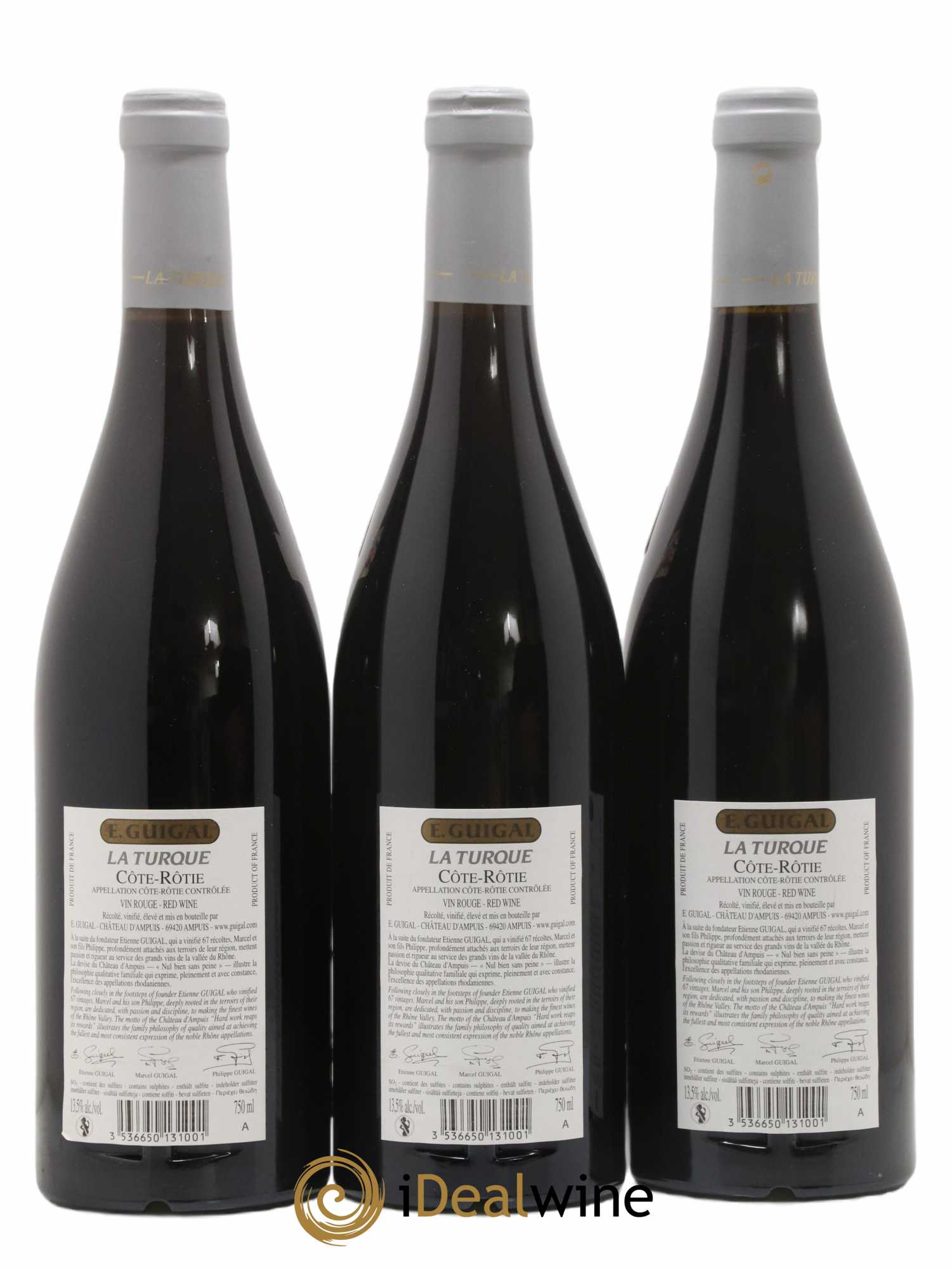 Côte-Rôtie La Turque Guigal 2012 - Lot of 3 bottles - 1