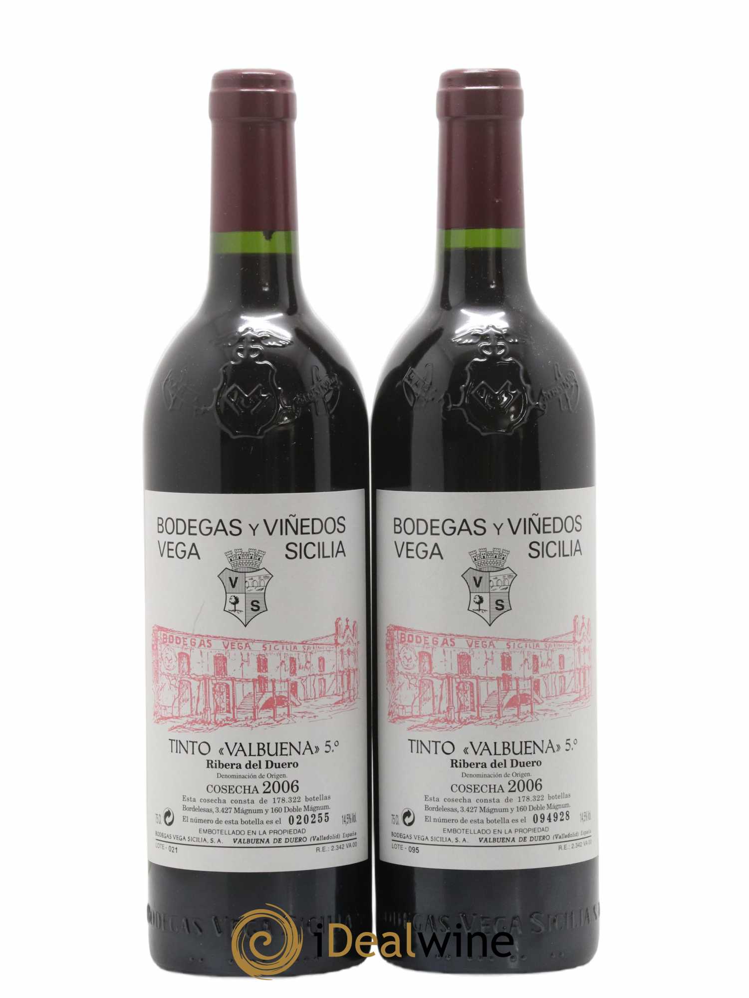 Ribera Del Duero DO Vega Sicilia Valbuena 5 ano Famille Alvarez 2006 - Lot de 2 bouteilles - 0