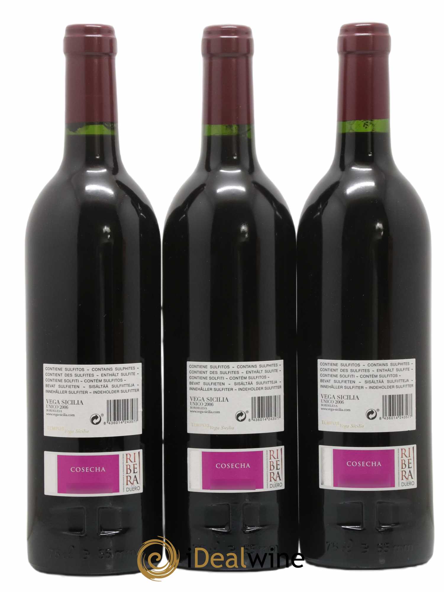 Ribera Del Duero DO Vega Sicilia Unico Famille Alvarez 2006 - Lot of 3 bottles - 1