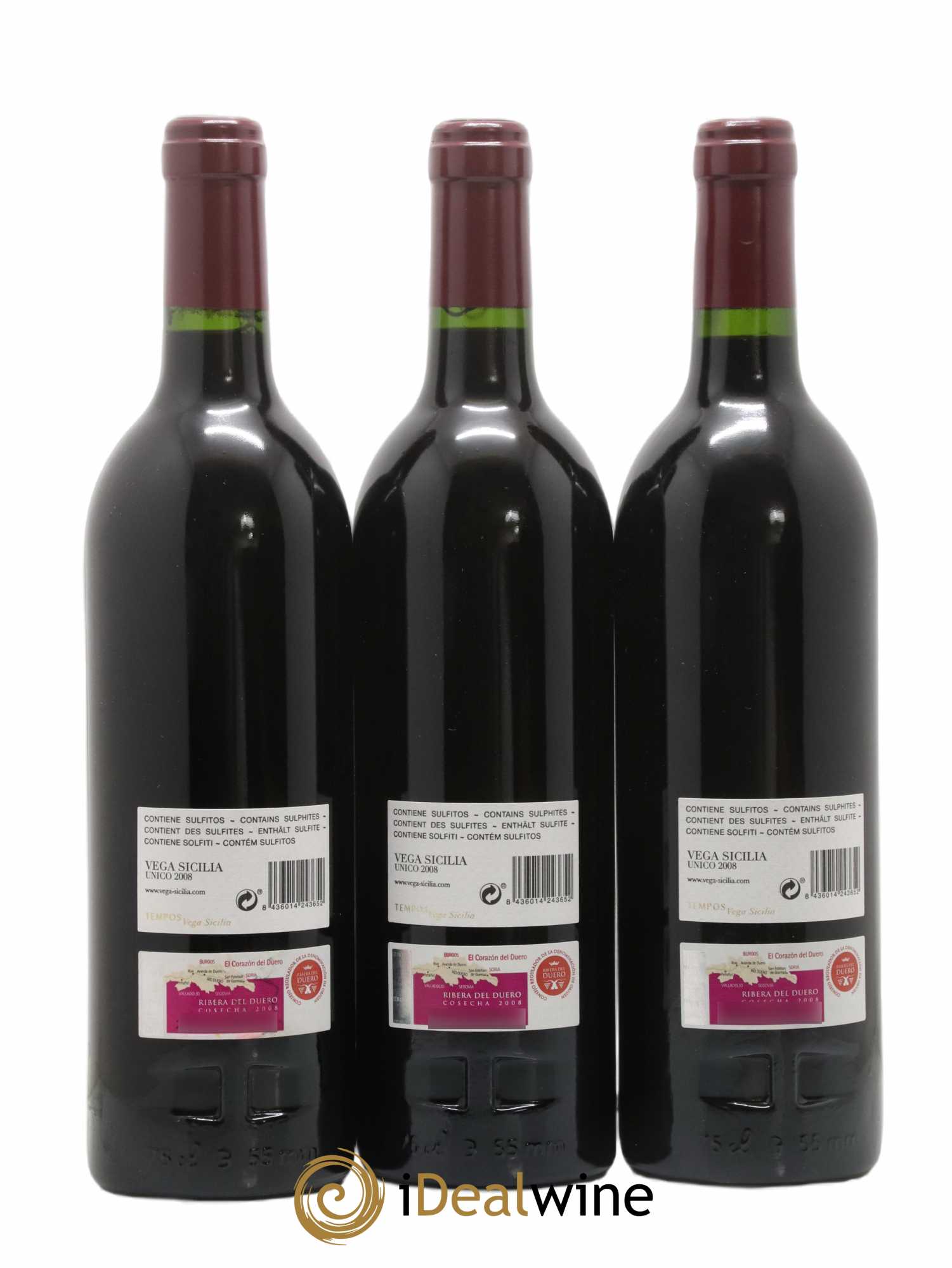 Ribera Del Duero DO Vega Sicilia Unico Famille Alvarez 2008 - Lot de 3 bouteilles - 1