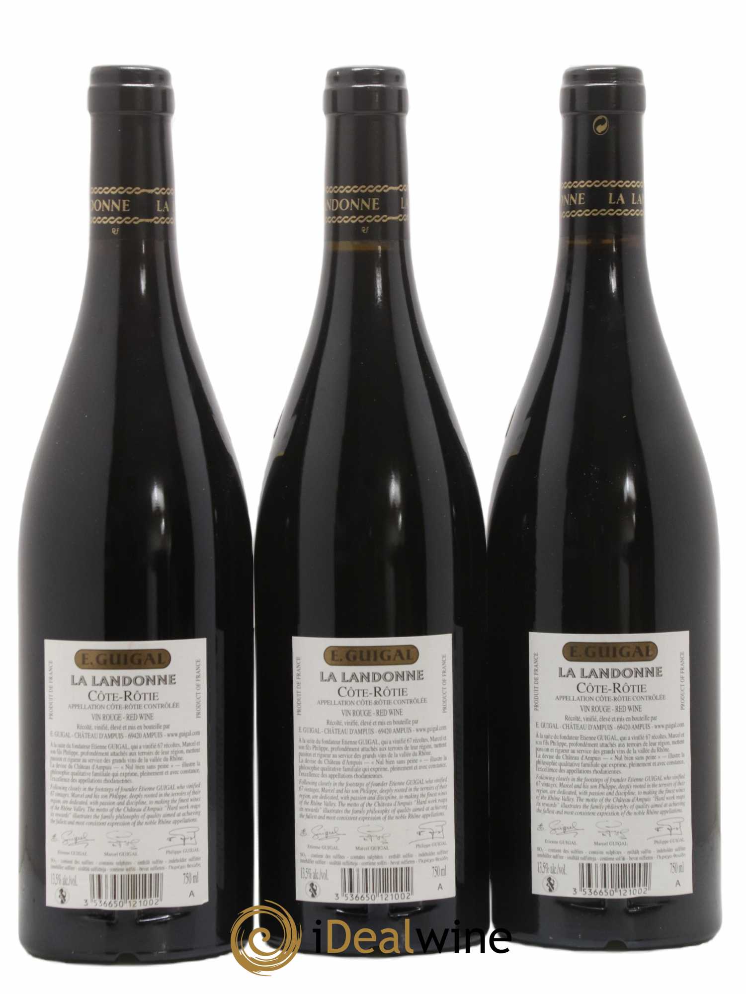 Côte-Rôtie La Landonne Guigal 2013 - Lot of 3 bottles - 1