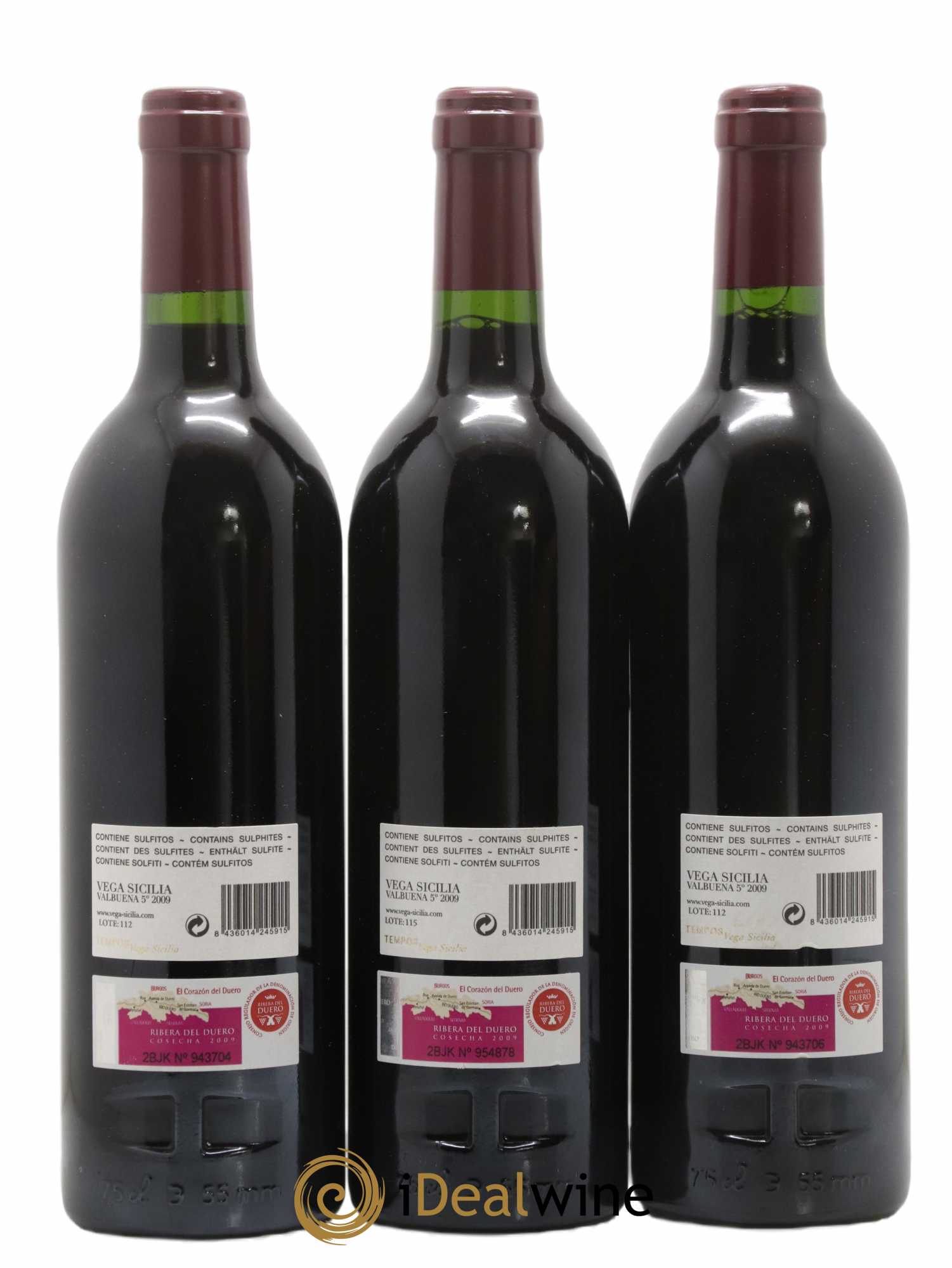 Ribera Del Duero DO Vega Sicilia Valbuena 5 ano Famille Alvarez 2009 - Posten von 3 Flaschen - 1