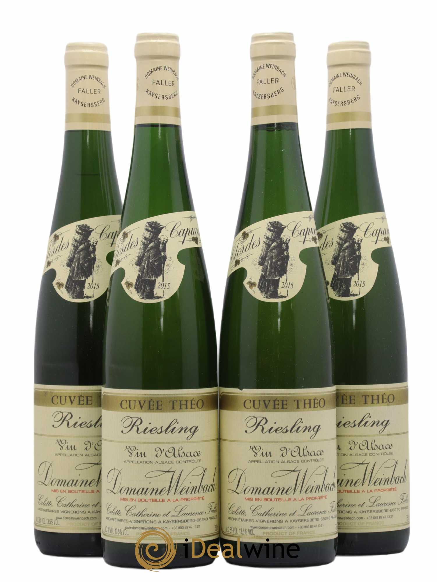Alsace Riesling Cuvée Théo Weinbach (Domaine) 2015 - Lot de 4 bouteilles - 0