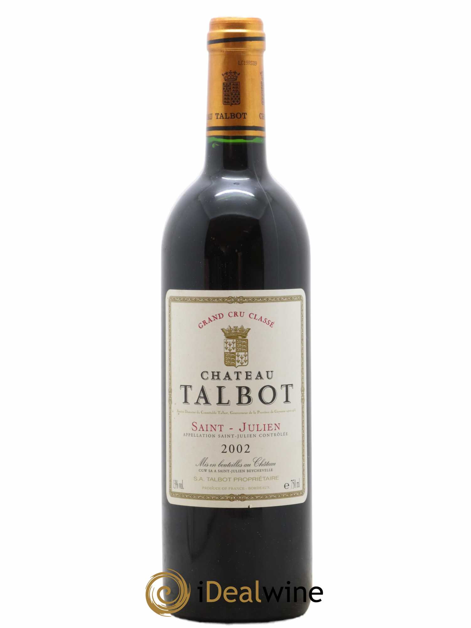 Château Talbot 4ème Grand Cru Classé 2002 - Lot of 1 bottle - 0
