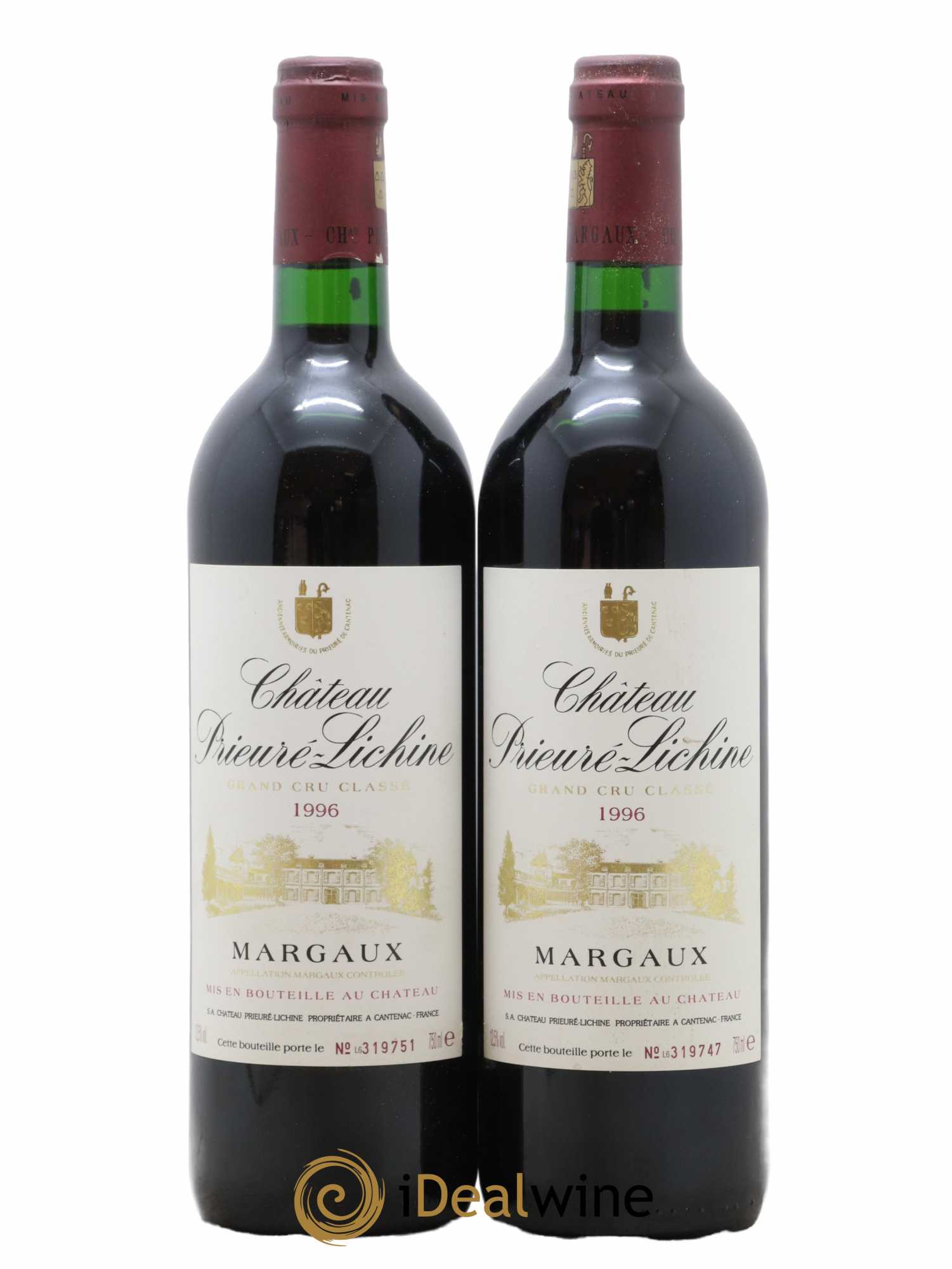 Château Prieuré Lichine 4ème Grand Cru Classé 1996 - Lot de 2 bouteilles - 0