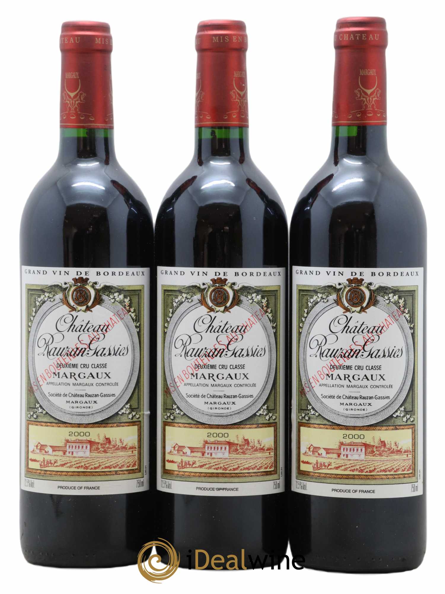 Gassies de Rauzan Gassies 2000 - Lot de 3 bouteilles - 0