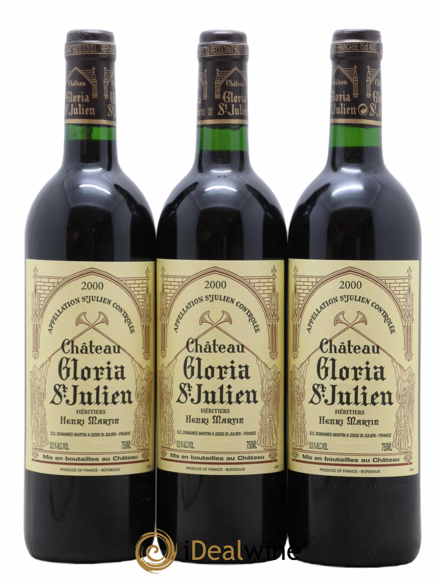 Château Gloria 2000 - Lot de 3 bouteilles - 0