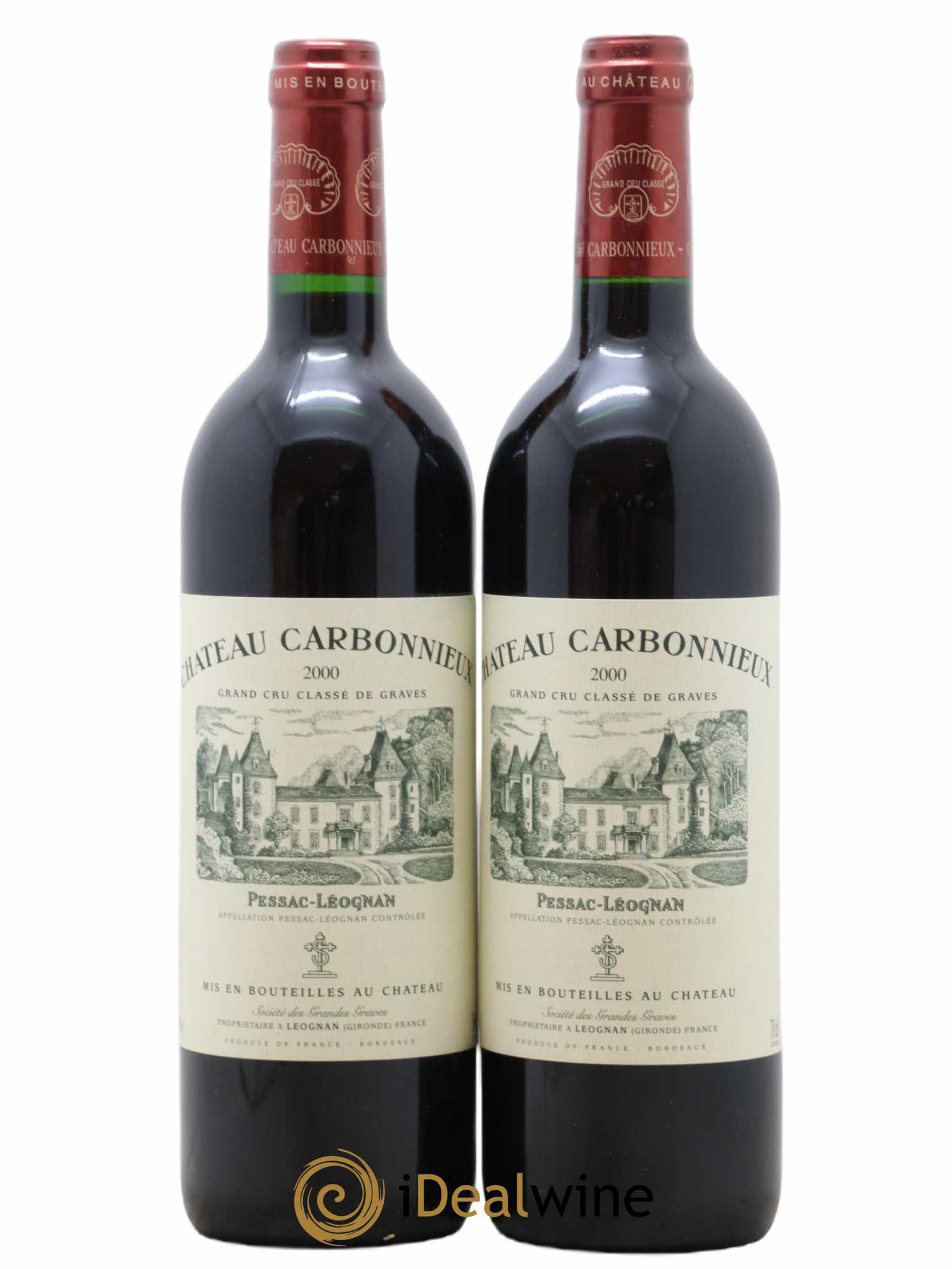 Château Carbonnieux Cru Classé de Graves 2000 - Lot de 2 bouteilles - 0