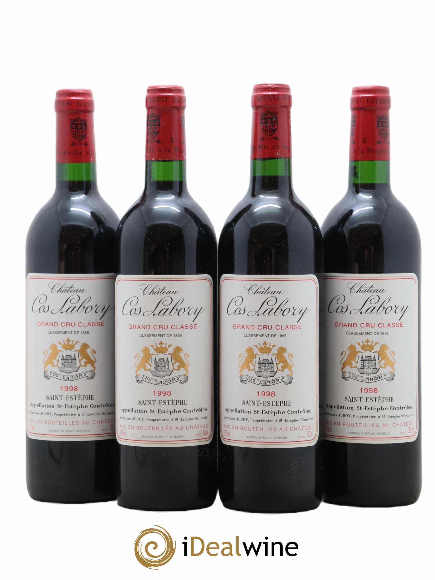 Château Cos Labory 5ème Grand Cru Classé 1998 - Lot de 4 bouteilles - 0