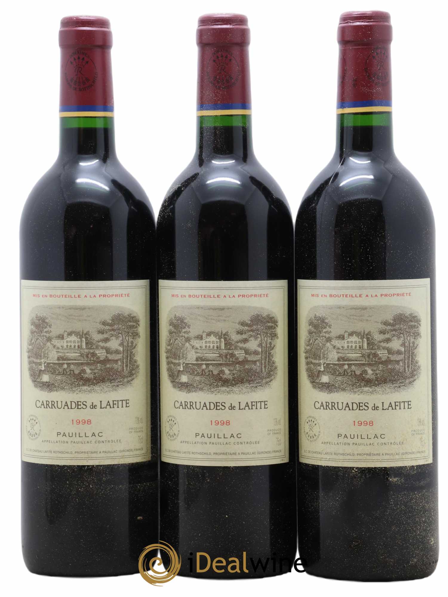 Carruades de Lafite Rothschild Second Vin 1998 - Lot de 3 bouteilles - 0