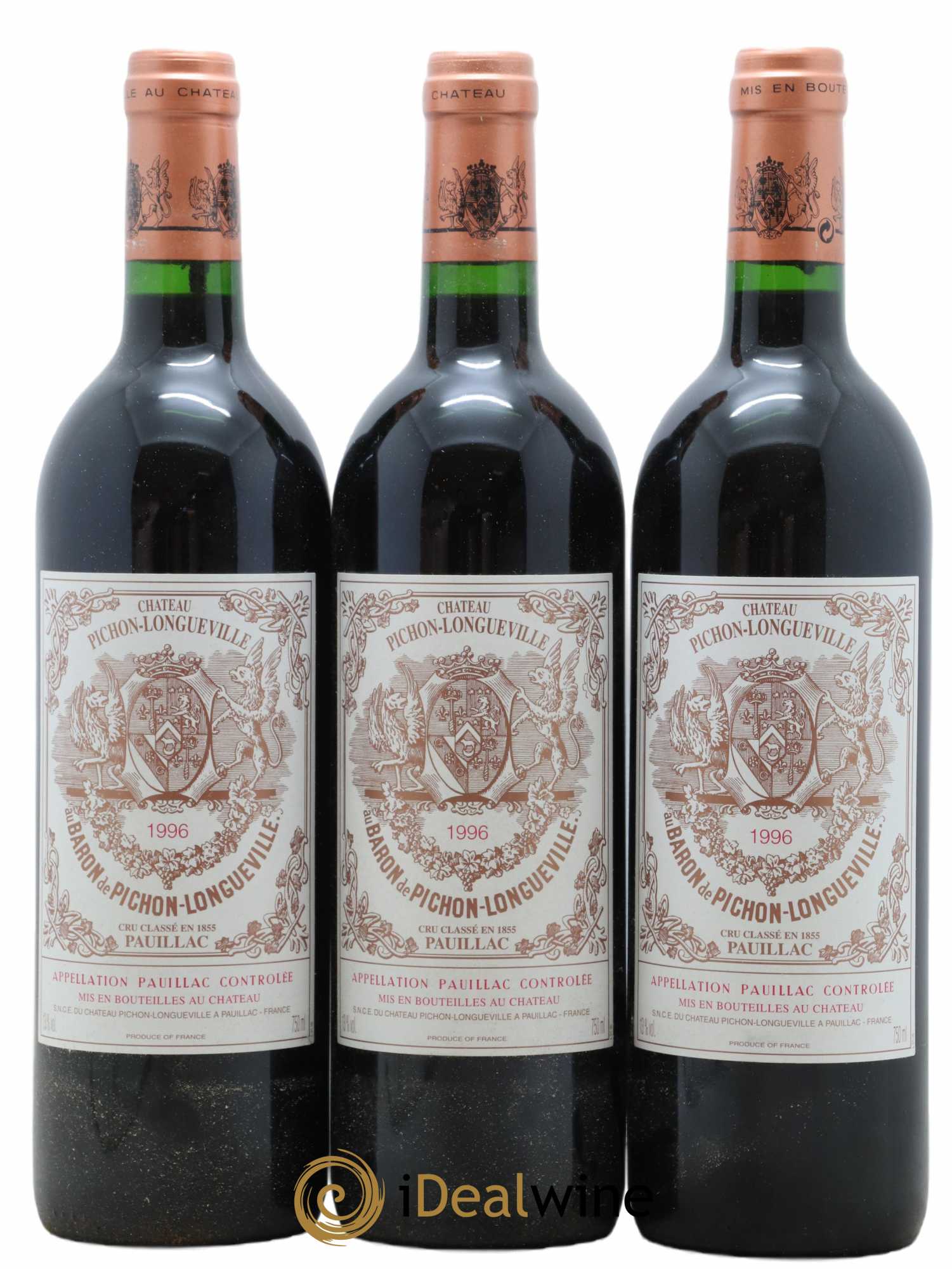 Pichon Longueville Baron 2ème Grand Cru Classé 1996 - Lot de 3 bouteilles - 0