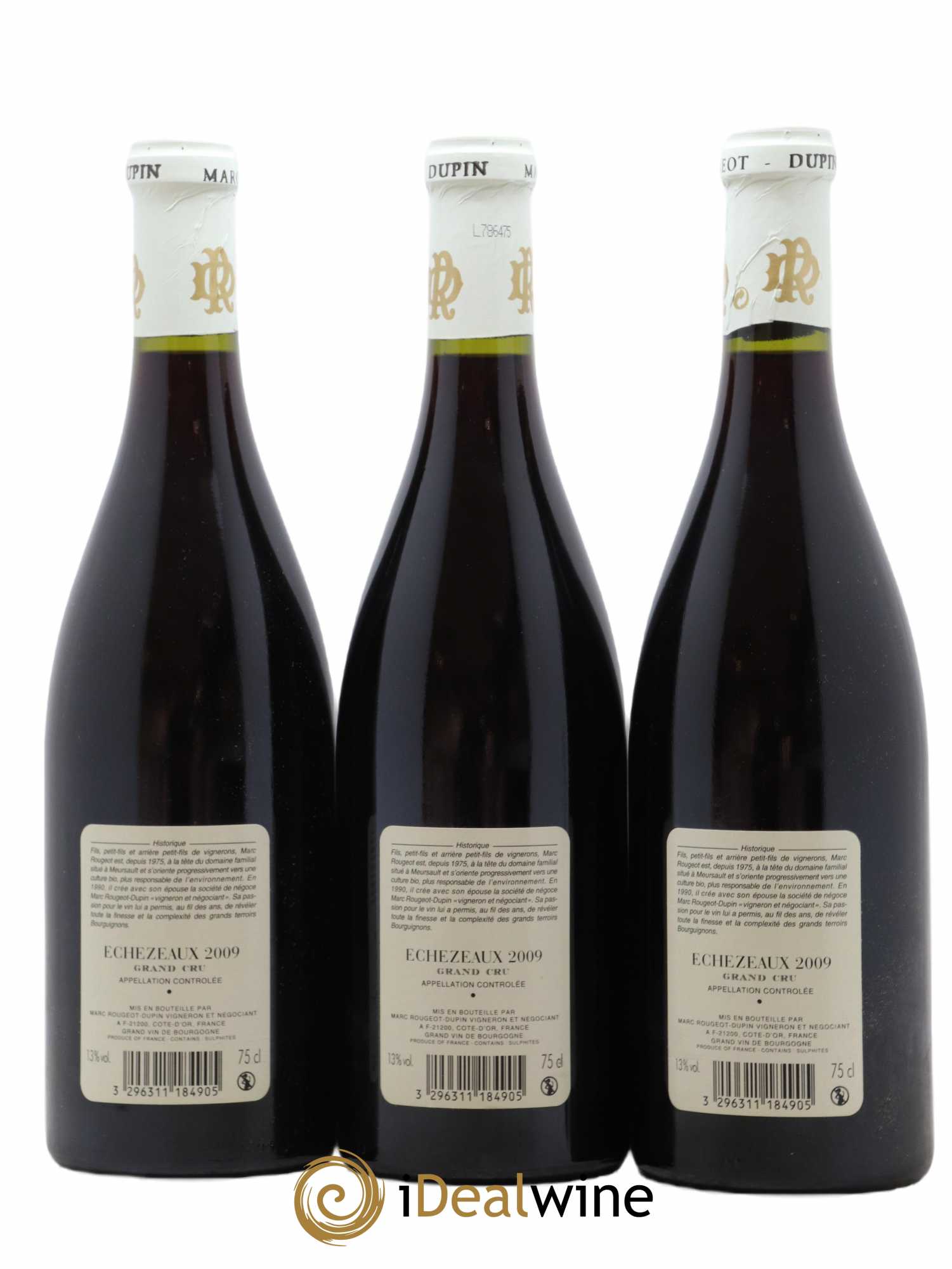 Echezeaux Grand Cru Marc Rougeot-Dupin 2009 - Lot of 3 bottles - 1