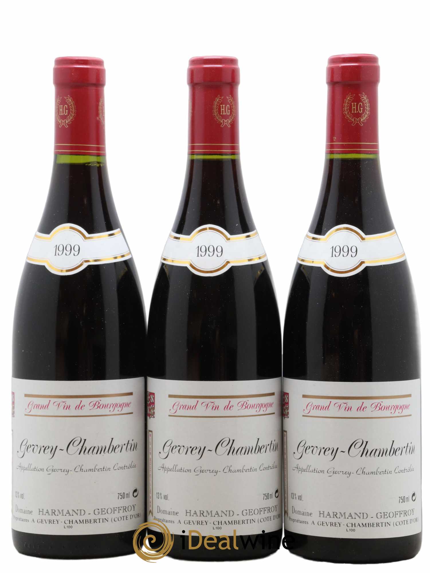 Gevrey-Chambertin Domaine Harmand Geoffroy 1999 - Lot de 3 bouteilles - 0