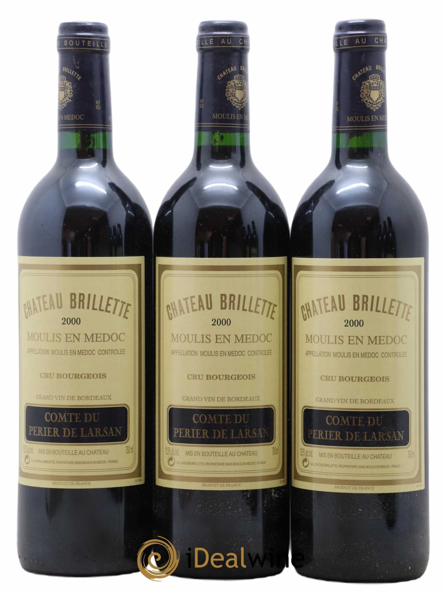 Château Brillette Cru Bourgeois 2000 - Lot de 6 bouteilles - 1
