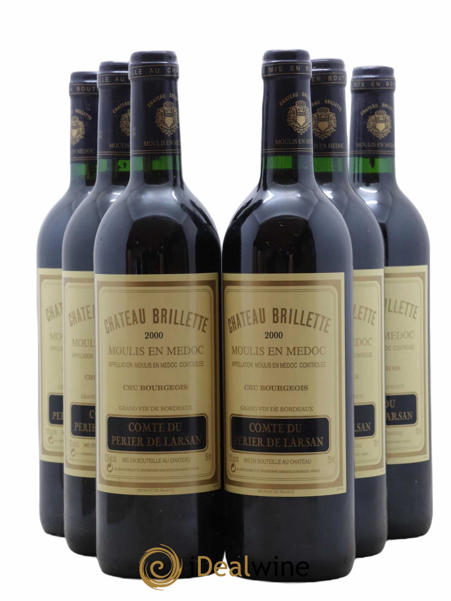 Château Brillette Cru Bourgeois 2000 - Lot de 6 bouteilles - 0