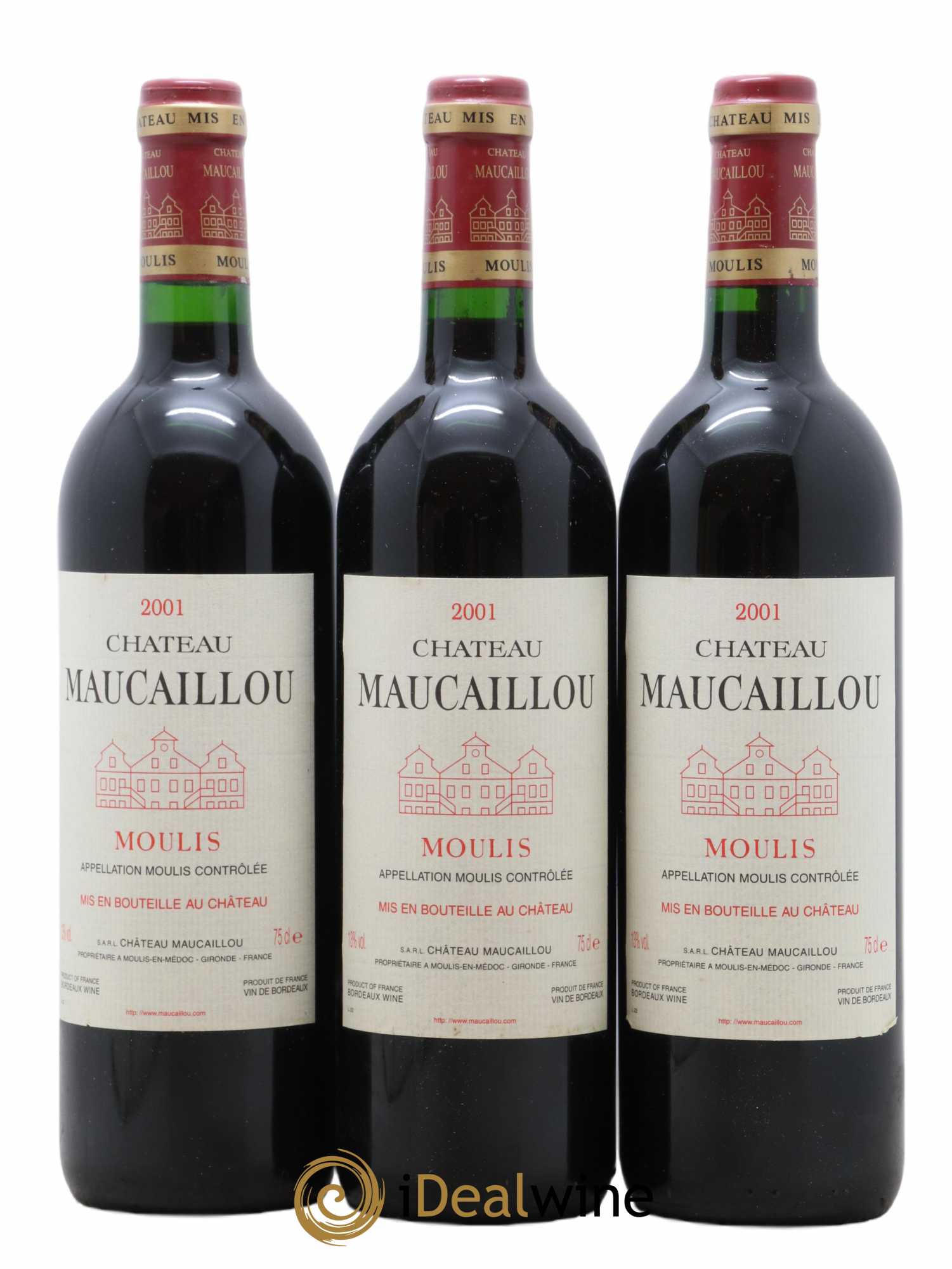 Château Maucaillou 2001 - Lot of 3 bottles - 0
