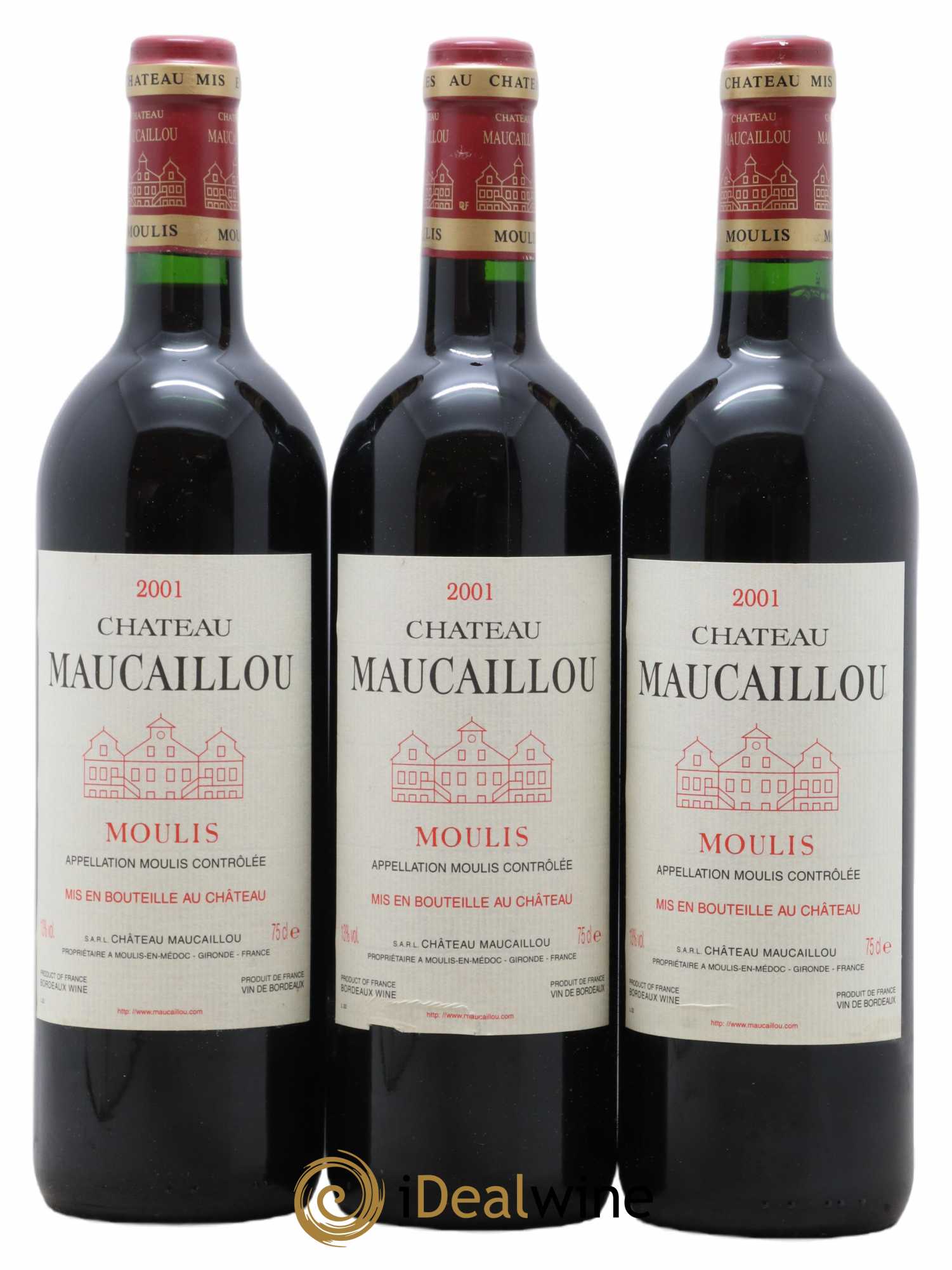 Château Maucaillou 2001 - Lot de 3 bouteilles - 0