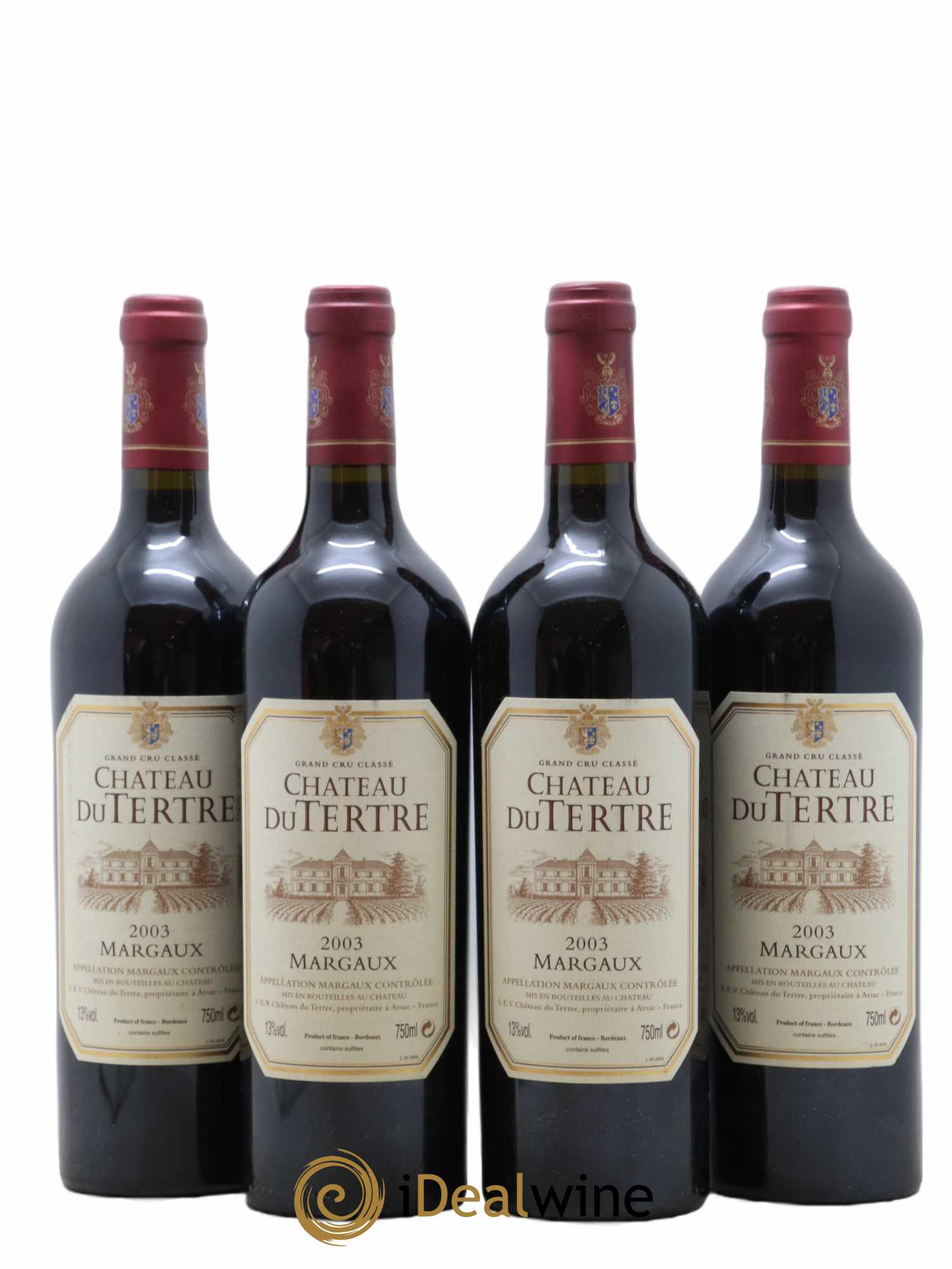 Château du Tertre 5ème Grand Cru Classé 2003 - Lot de 4 bouteilles - 0