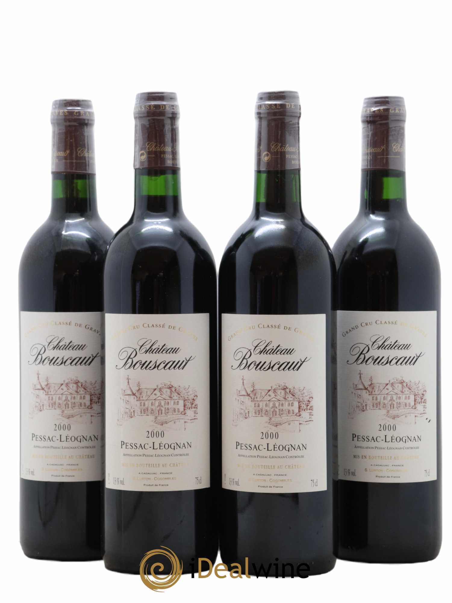 Château Bouscaut Cru Classé de Graves 2000 - Lot de 4 bouteilles - 0
