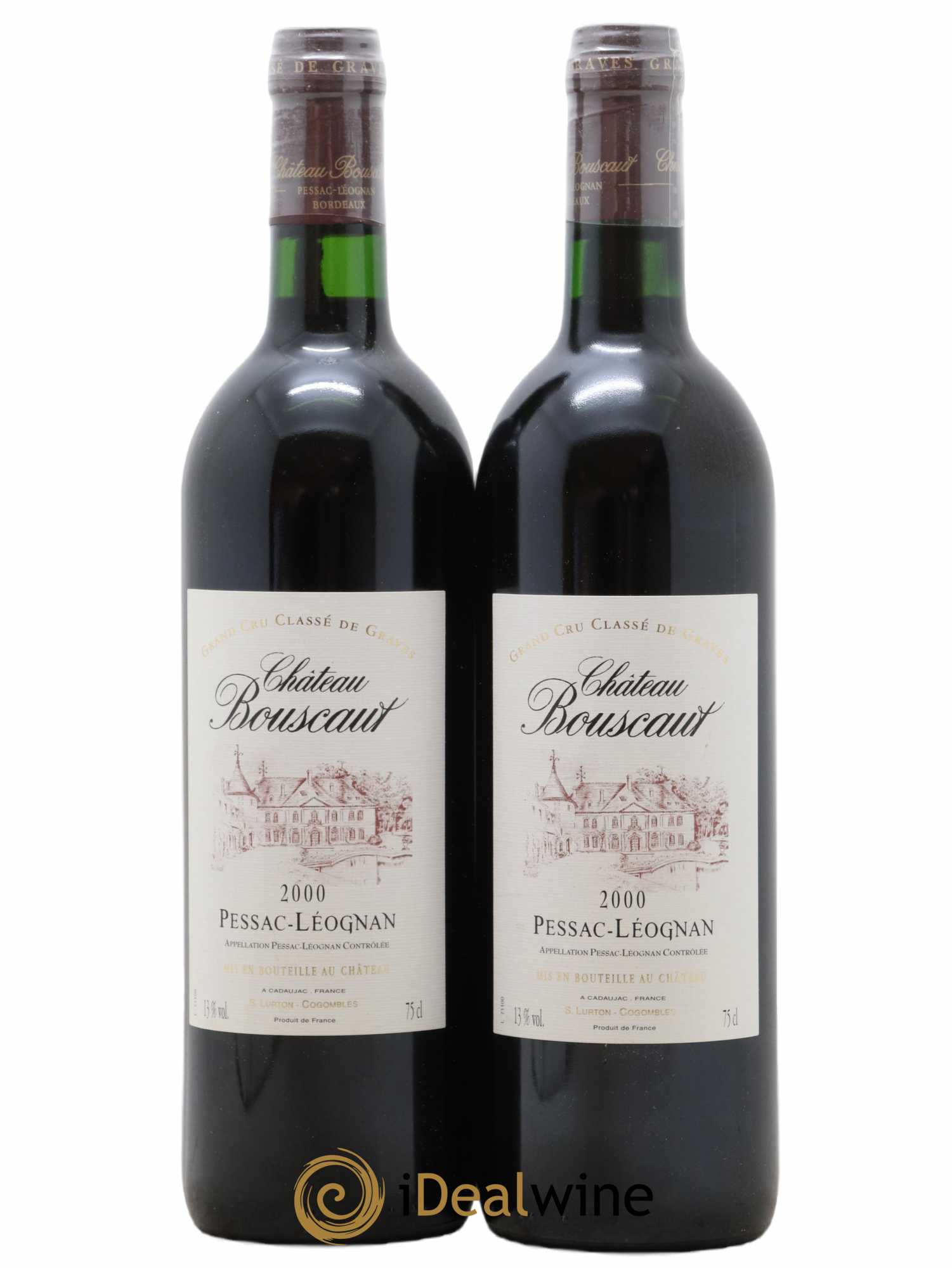 Château Bouscaut Cru Classé de Graves 2000 - Lot of 2 bottles - 0