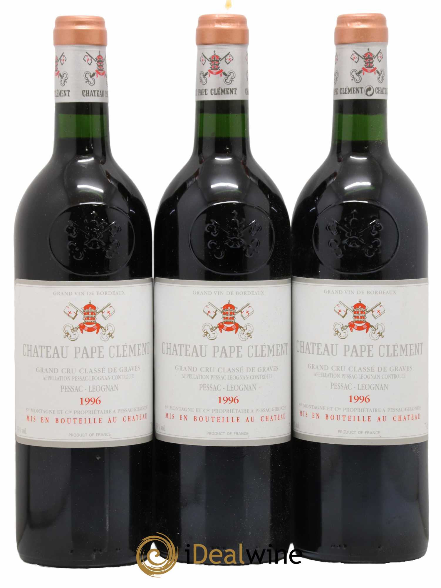 Château Pape Clément Cru Classé de Graves 1996 - Lot de 3 bouteilles - 0