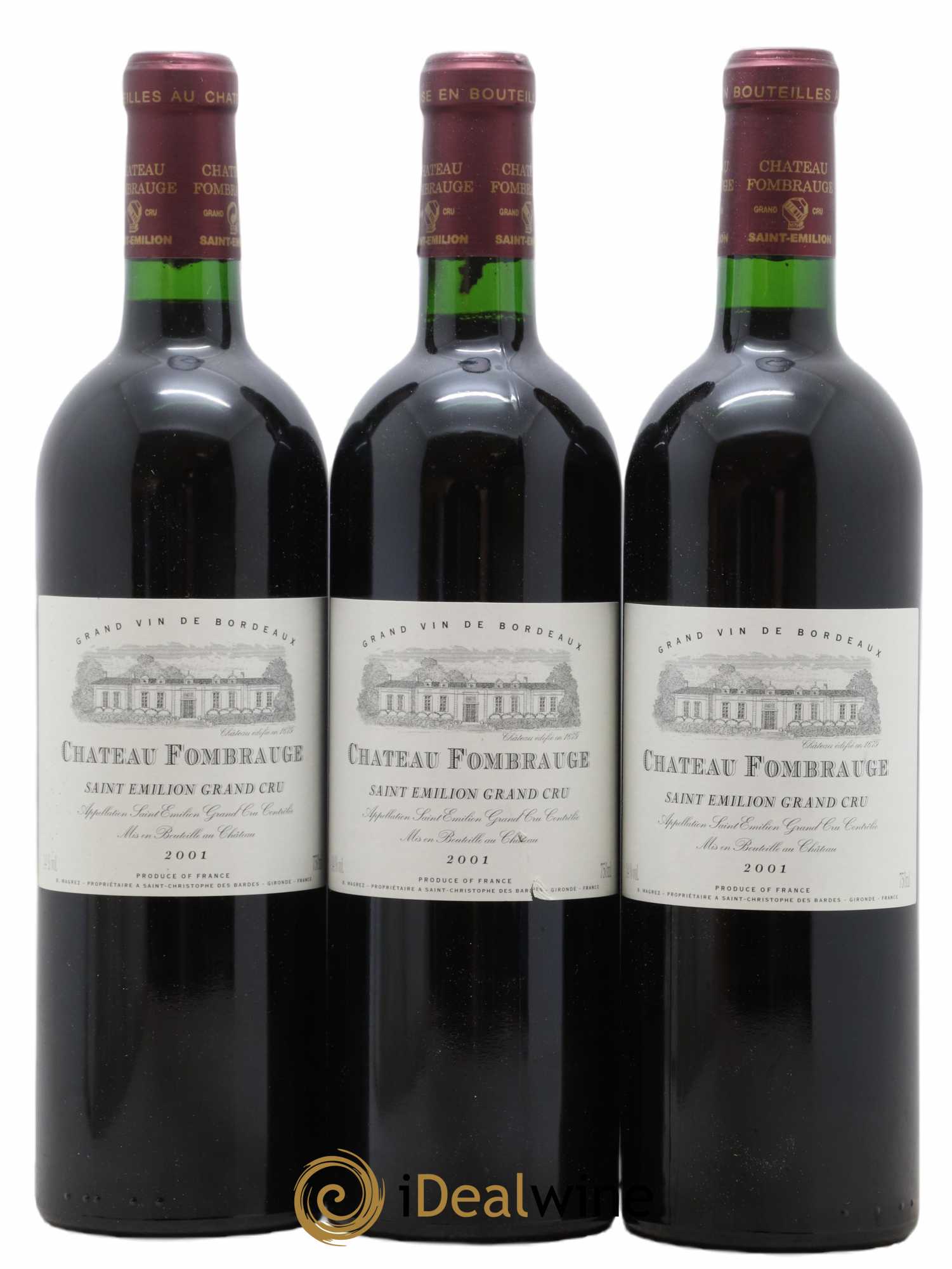 Château Fombrauge Grand Cru Classé 2001 - Lot de 3 bouteilles - 0