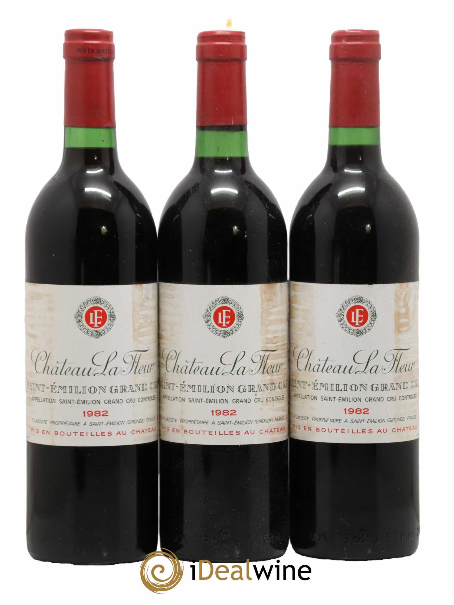 Saint-Émilion Grand Cru Chateau La Fleur 1982 - Lot de 3 bouteilles - 0