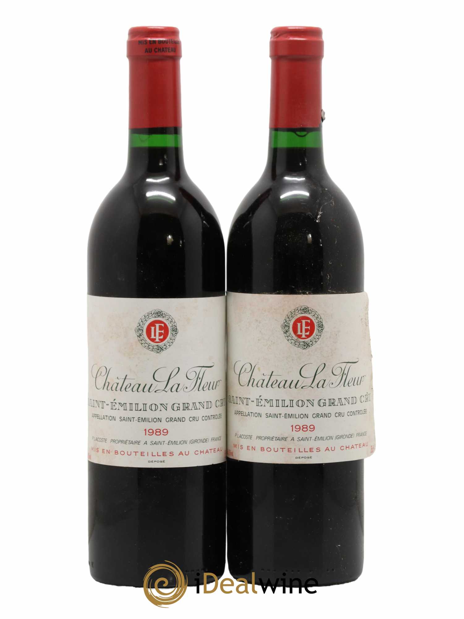 Saint-Émilion Grand Cru Chateau La Fleur 1989 - Lot de 2 bouteilles - 0